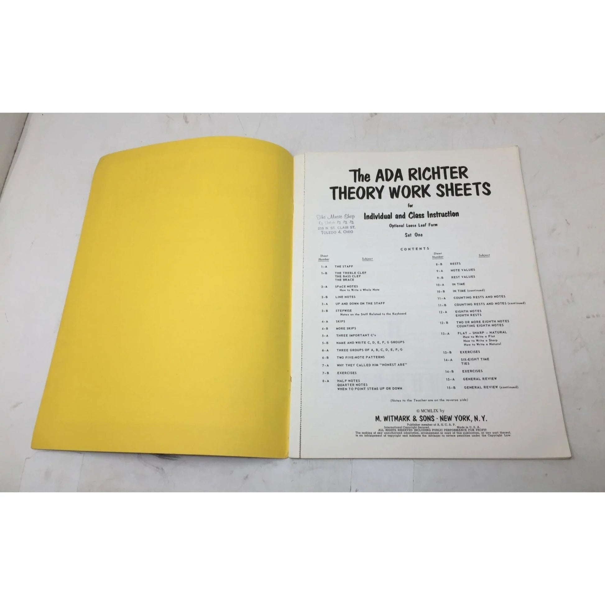 The Ada Richter Piano Course & Theory Work Sheets Vintage Music books - A+ Stuff - Sheet Music - A+ Stuff