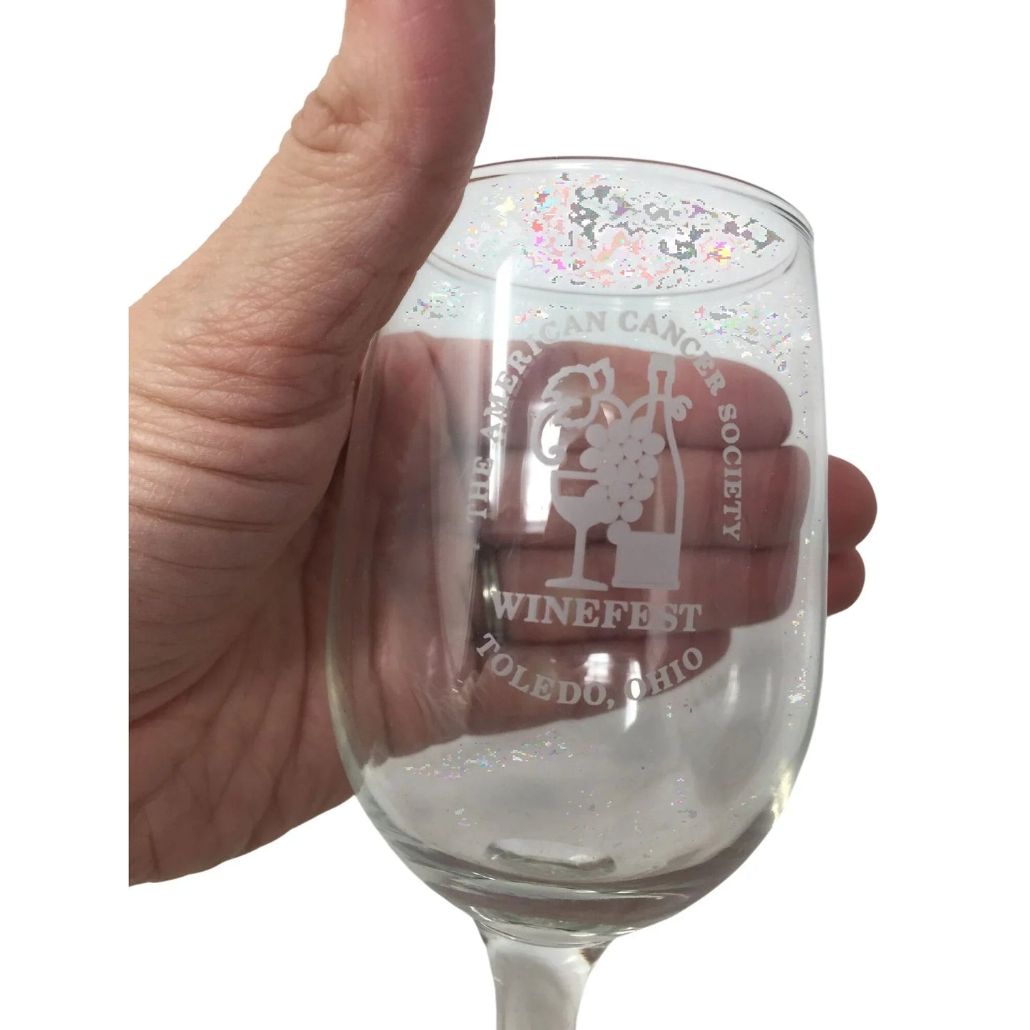 The American Cancer Society Winefest Toledo Oh Clear Glass Stemmed Wine Glass - A+ Stuff - Glass - A+ Stuff
