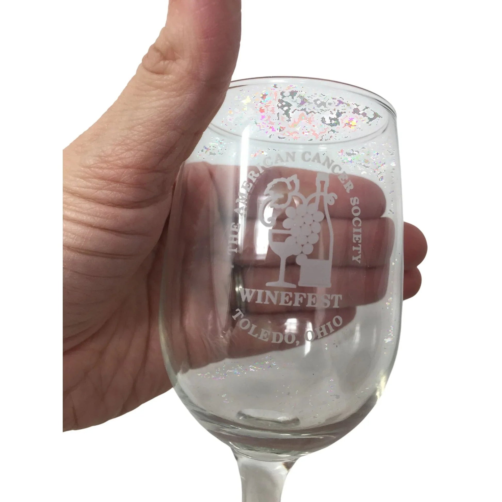 The American Cancer Society Winefest Toledo Oh Clear Glass Stemmed Wine Glass - A+ Stuff - Glass - A+ Stuff