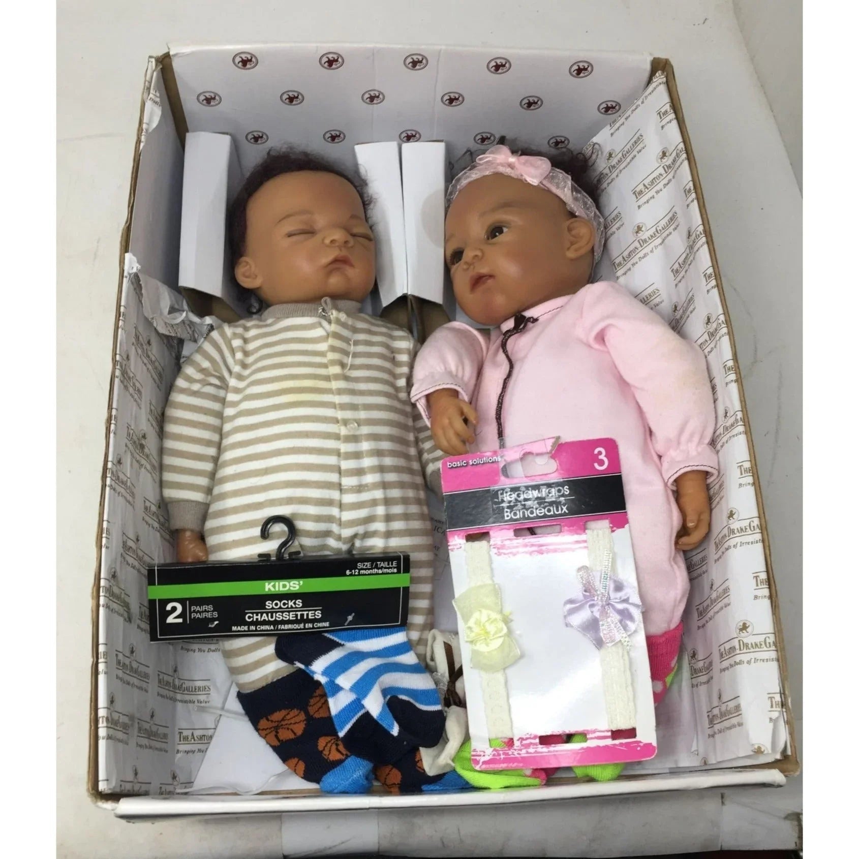 The Ashton Drake Galleries (ADG) Jada and Jayden Boy Girl Twin Baby Dolls - The Ashton Drake Galleries - Dolls - A+ Stuff