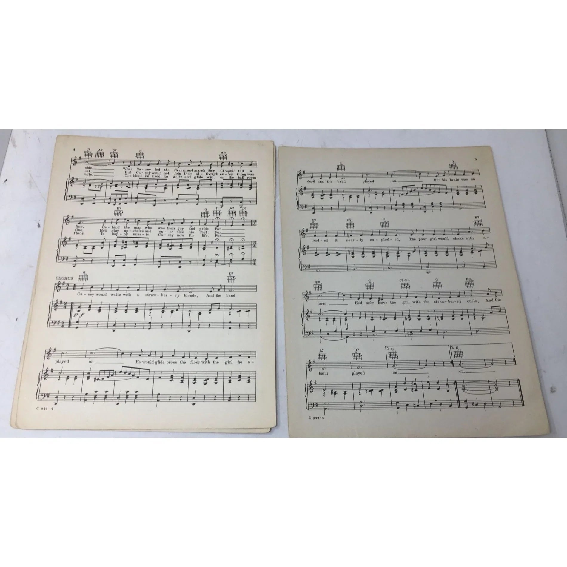 ''THE BAND PLAYED ON'' (with Guitar Chords) Vintage Sheet music - A+ Stuff - sheet music - A+ Stuff