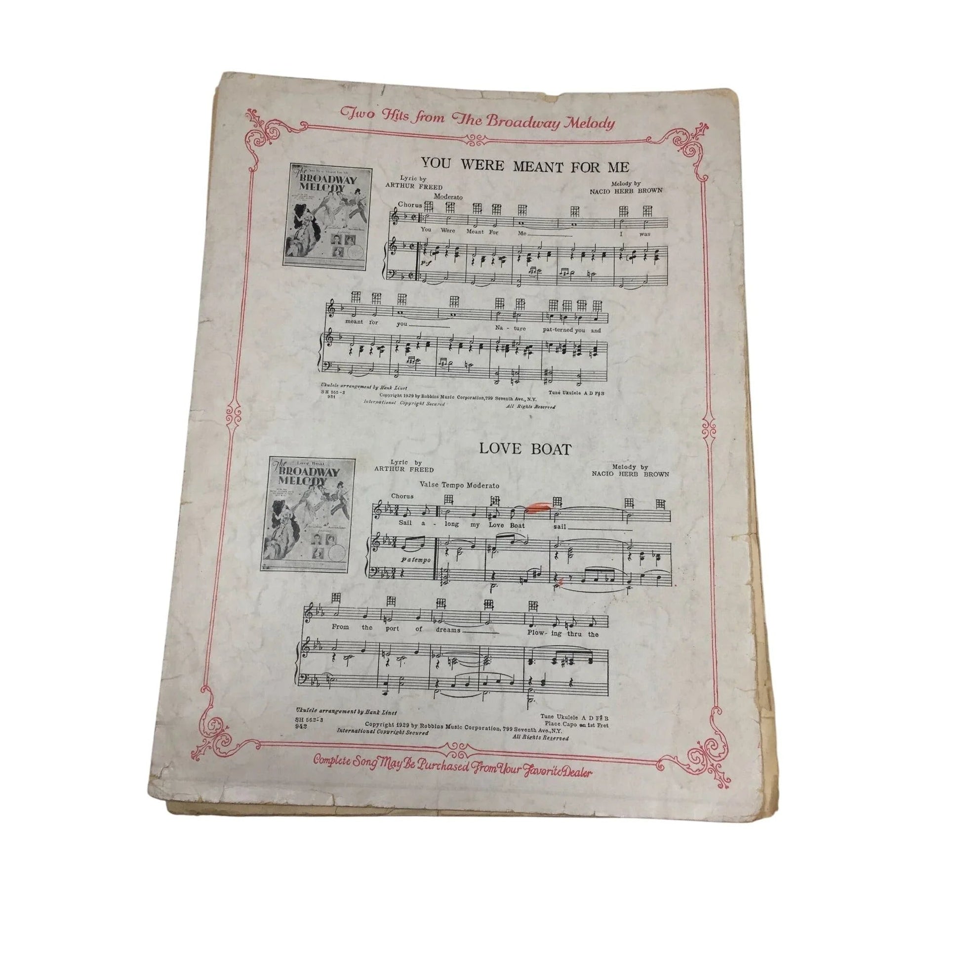 ''THE BROADWAY MELODY'' By Arthur Freed and Nacio Herb Brown - A+ Stuff - SHEET MUSIC - A+ Stuff