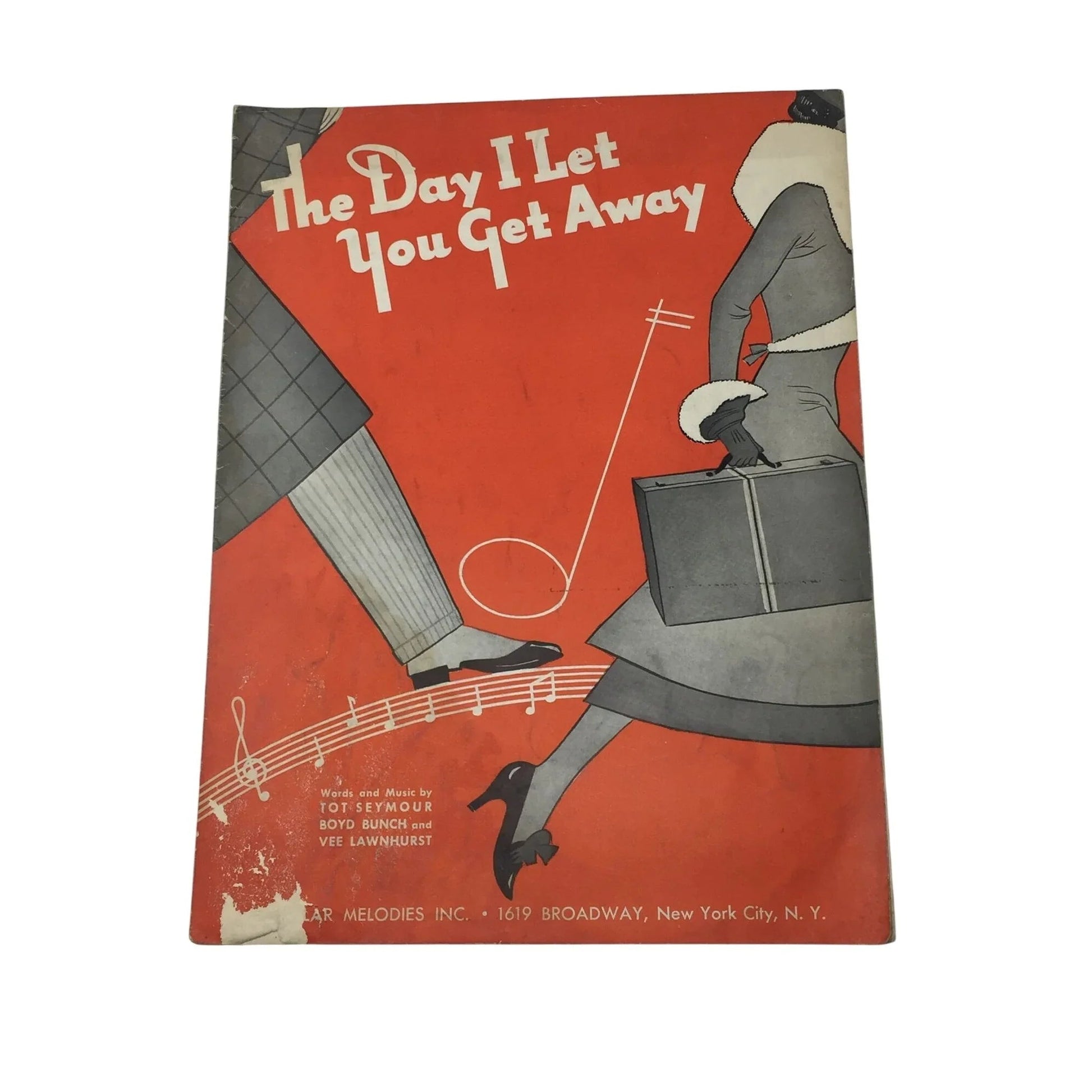 ''The Day I Let You Get Away'' Vintage Sheet Music - Popular Melodies inc - SHEET MUSIC - A+ Stuff