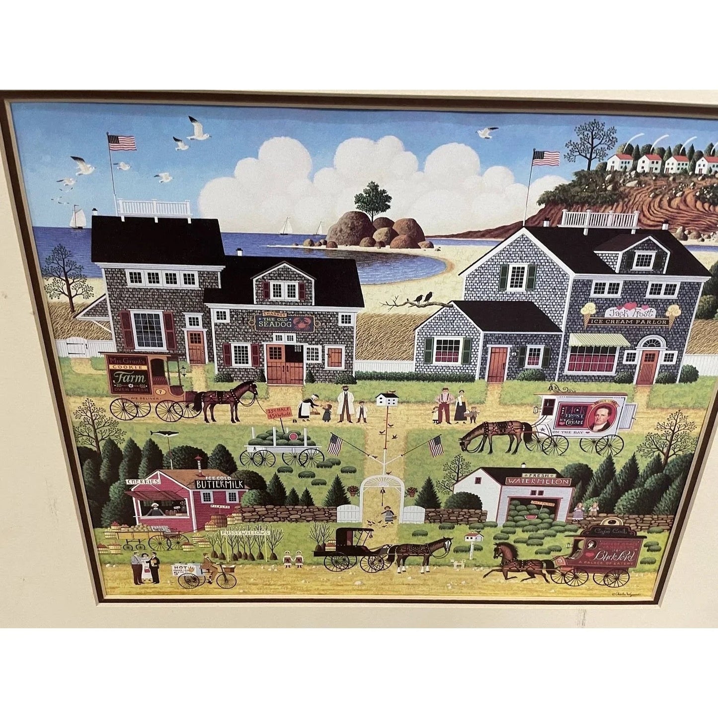 The Depot Gallery Inc. Art of Charles Wysocki ''Westcott's Black Cherry Harbor'' Print - A+ Stuff - art print - A+ Stuff