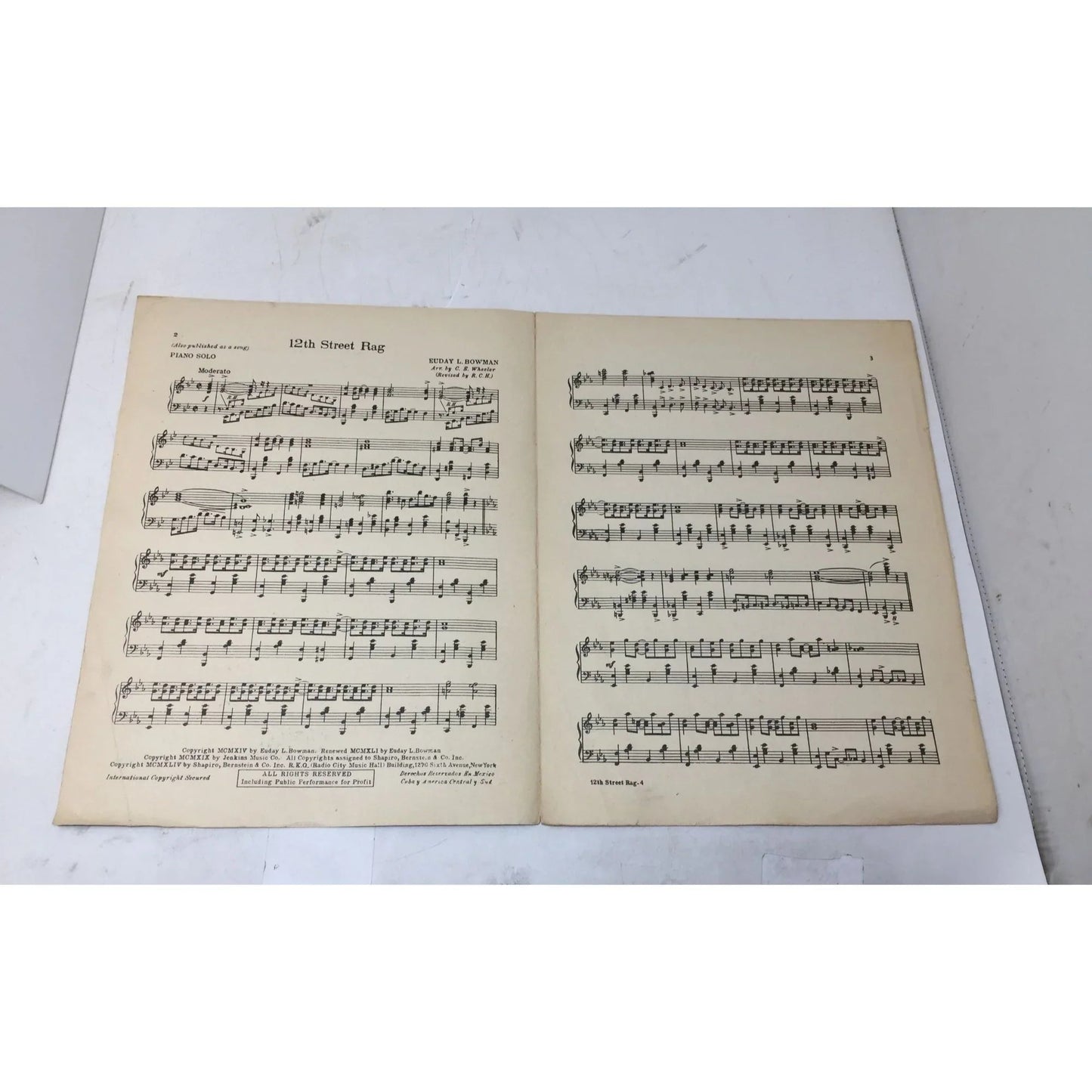 THE FAMOUS 12TH STREET RAG BY EUDAY L BOWMAN - A+ Stuff - SHEET MUSIC - A+ Stuff