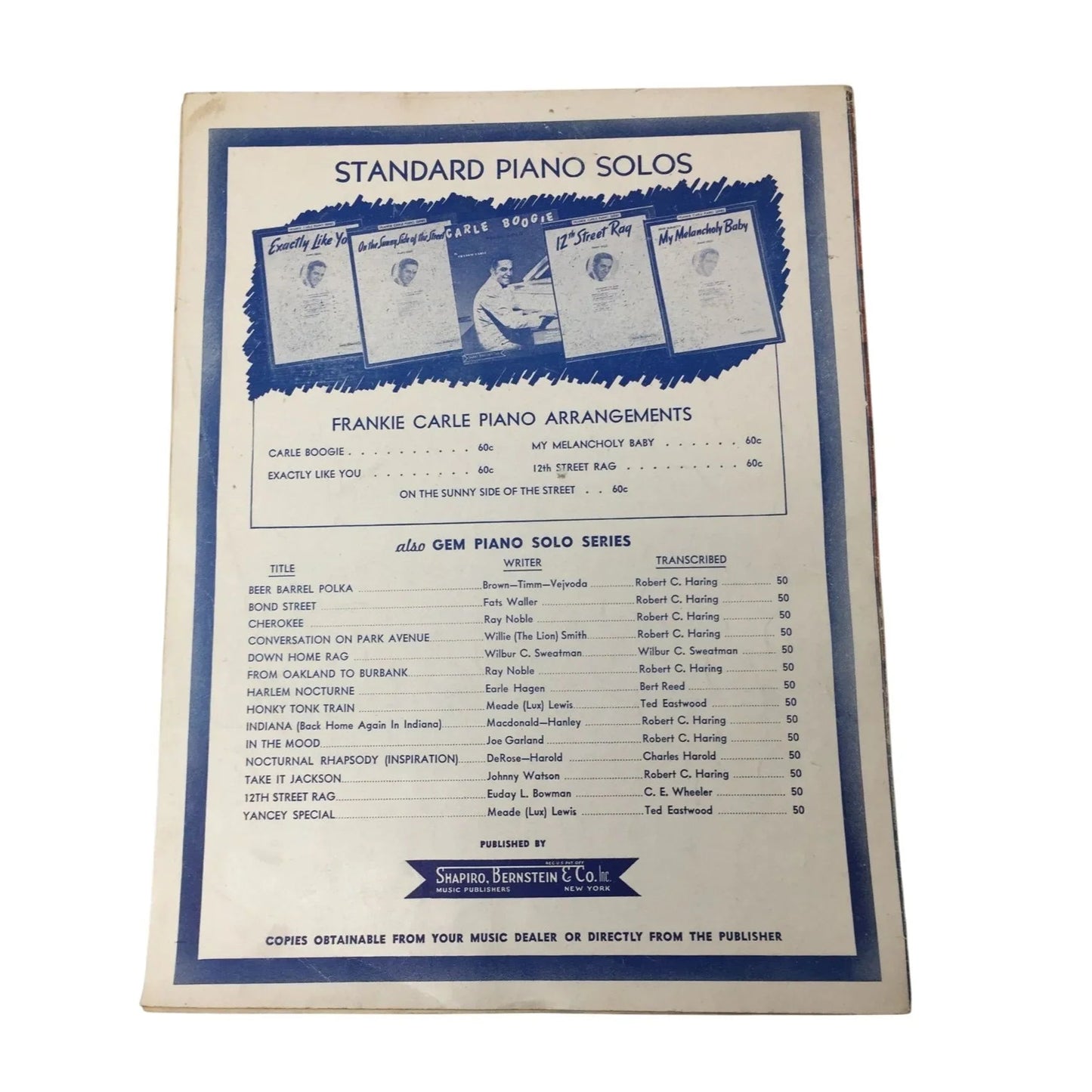 THE FAMOUS 12TH STREET RAG BY EUDAY L BOWMAN - A+ Stuff - SHEET MUSIC - A+ Stuff