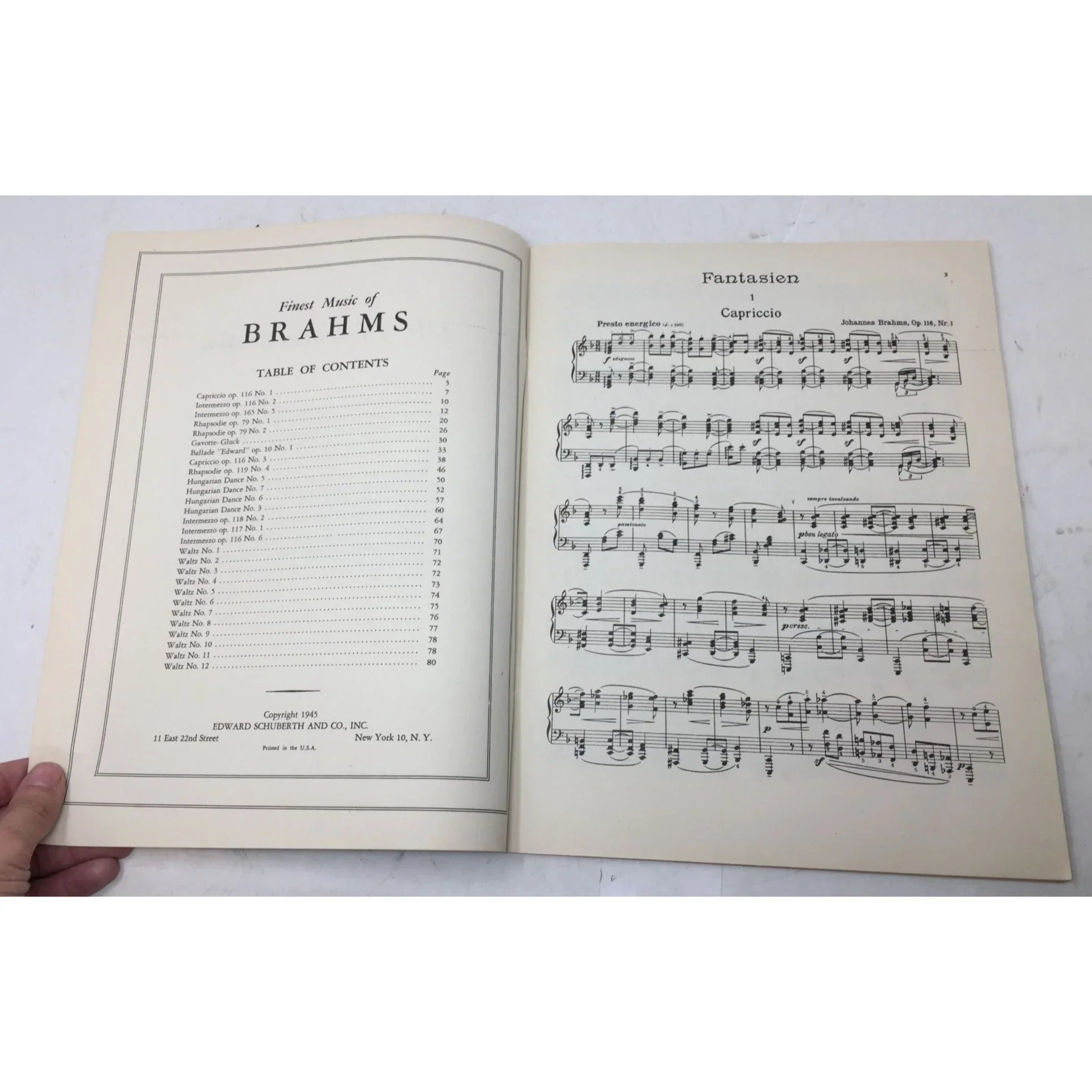 ''The Finest'' Series No. 3 The Finest Music of Brahms Selected Piano Compositions - A+ Stuff - Sheet Music - A+ Stuff