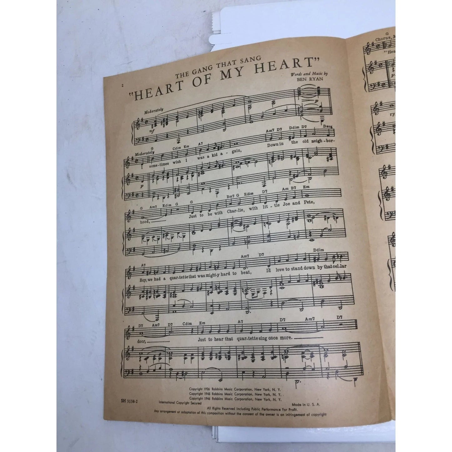 The Gang that Sang ''Heart of My Heart'' Words and Music by Ben Ryan - A+ Stuff - SHEET MUSIC - A+ Stuff