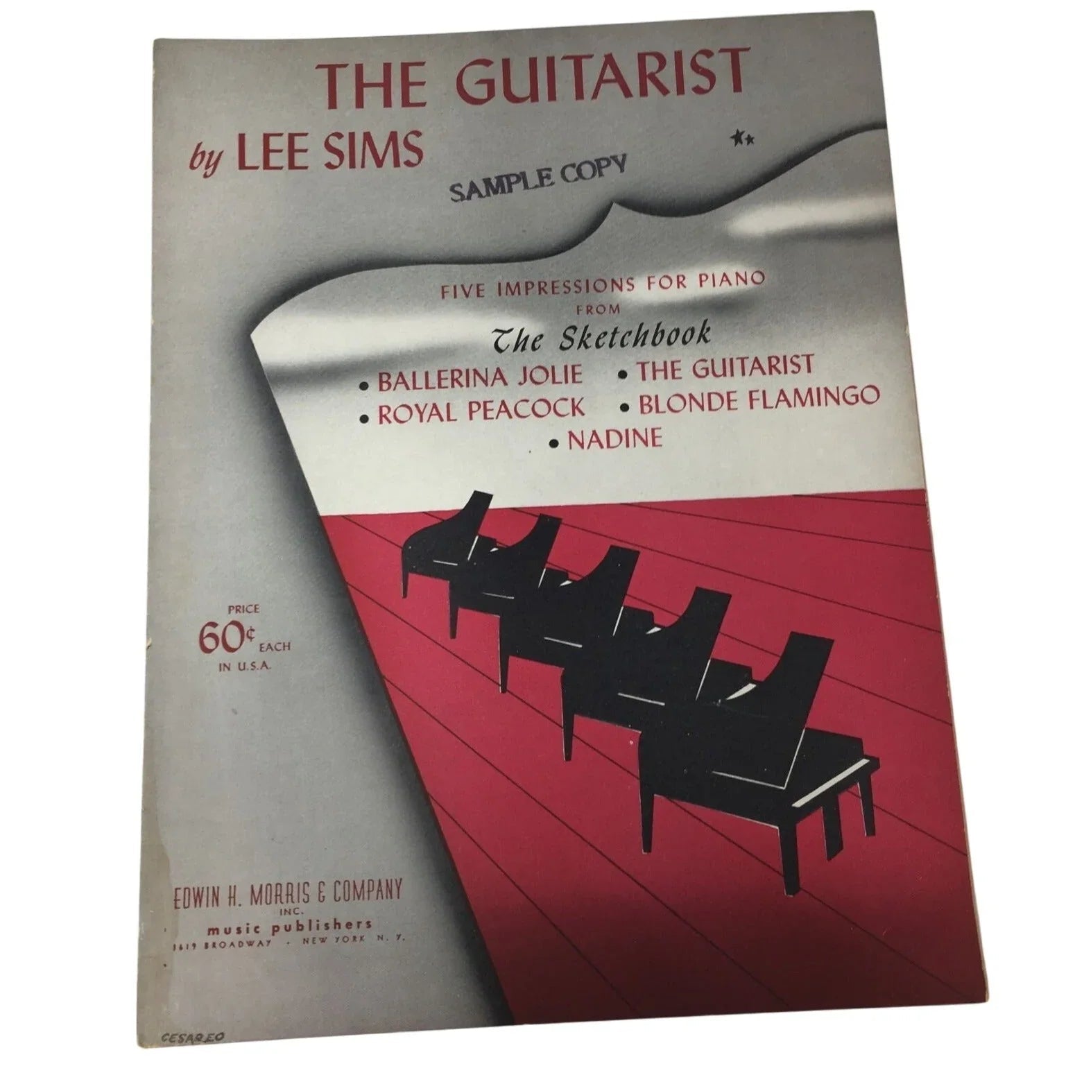 'The Guitarist' by Lee Sims - 5 Impressions for the Piano from "The Sketchbook" - Edwin H Morris and Company inc - SHEET MUSIC - A+ Stuff