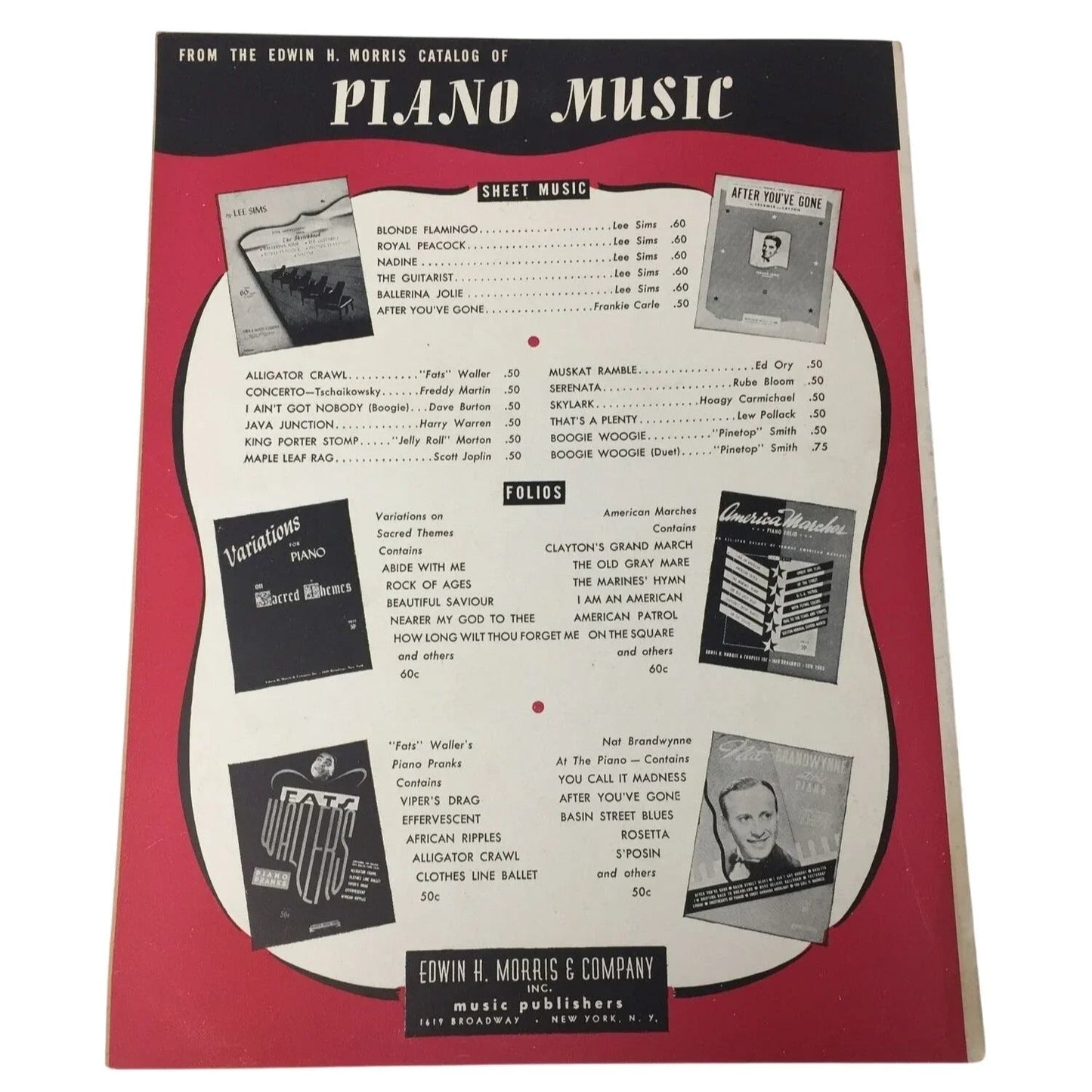 'The Guitarist' by Lee Sims - 5 Impressions for the Piano from "The Sketchbook" - Edwin H Morris and Company inc - SHEET MUSIC - A+ Stuff