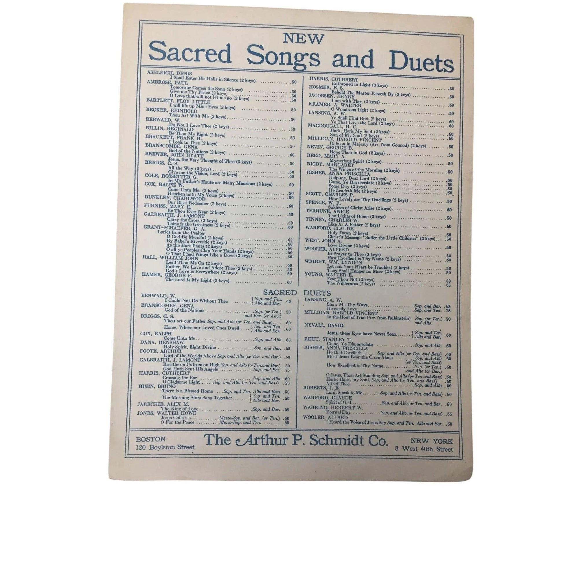 ''The Homeland'' by H. R. Haweis and E. W. Hanscom - A+ Stuff - SHEET MUSIC - A+ Stuff