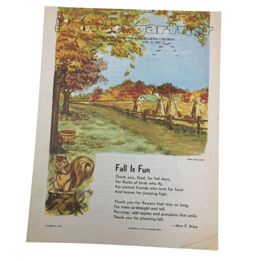 The Kindergartner Church Story Paper for Kindergarten Children - A+ Stuff - SHEET MUSIC - A+ Stuff