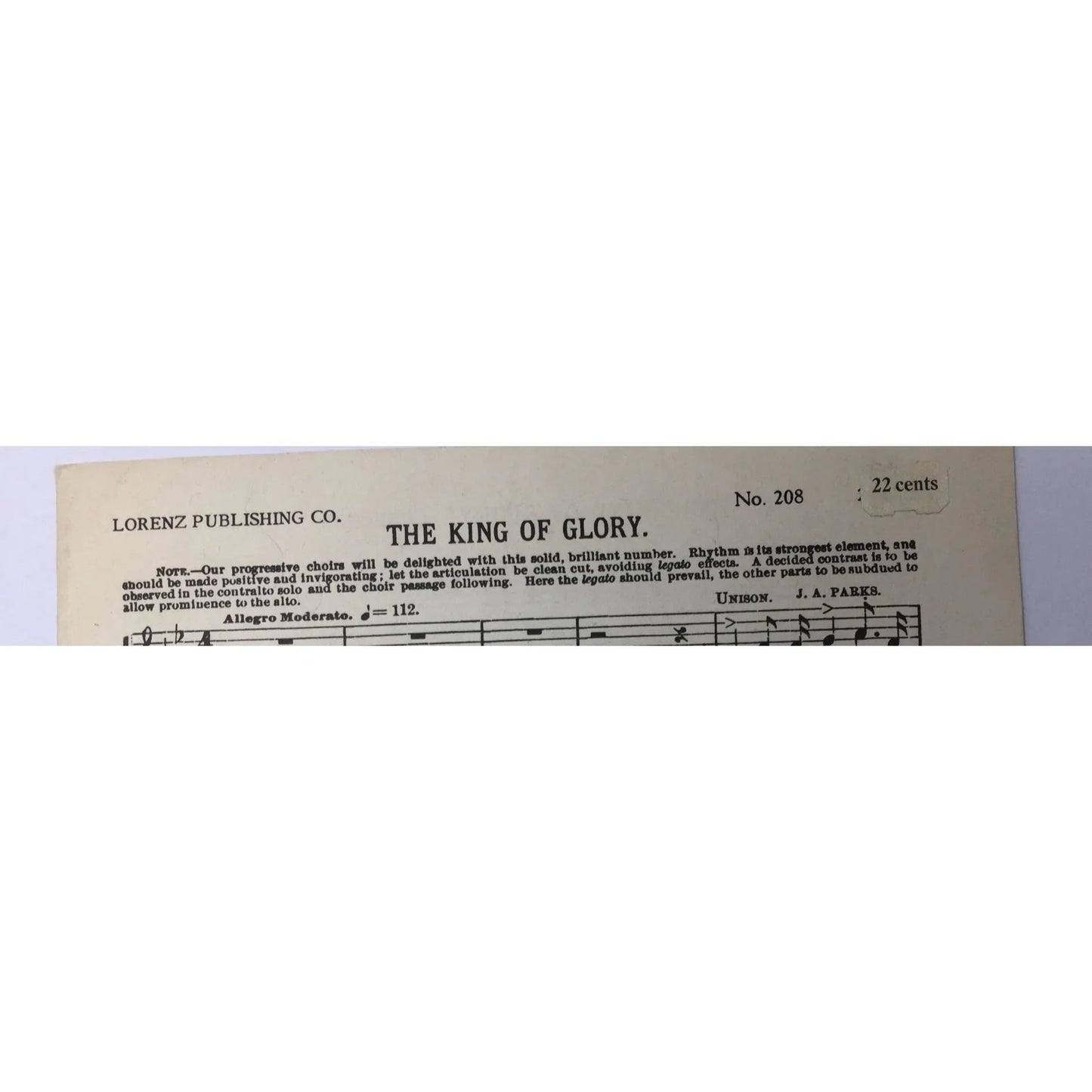 ''THE KING OF GLORY'' Sheet Music book - A+ Stuff - SHEET MUSIC - A+ Stuff