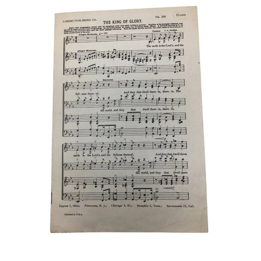 ''THE KING OF GLORY'' Sheet Music book - A+ Stuff - SHEET MUSIC - A+ Stuff