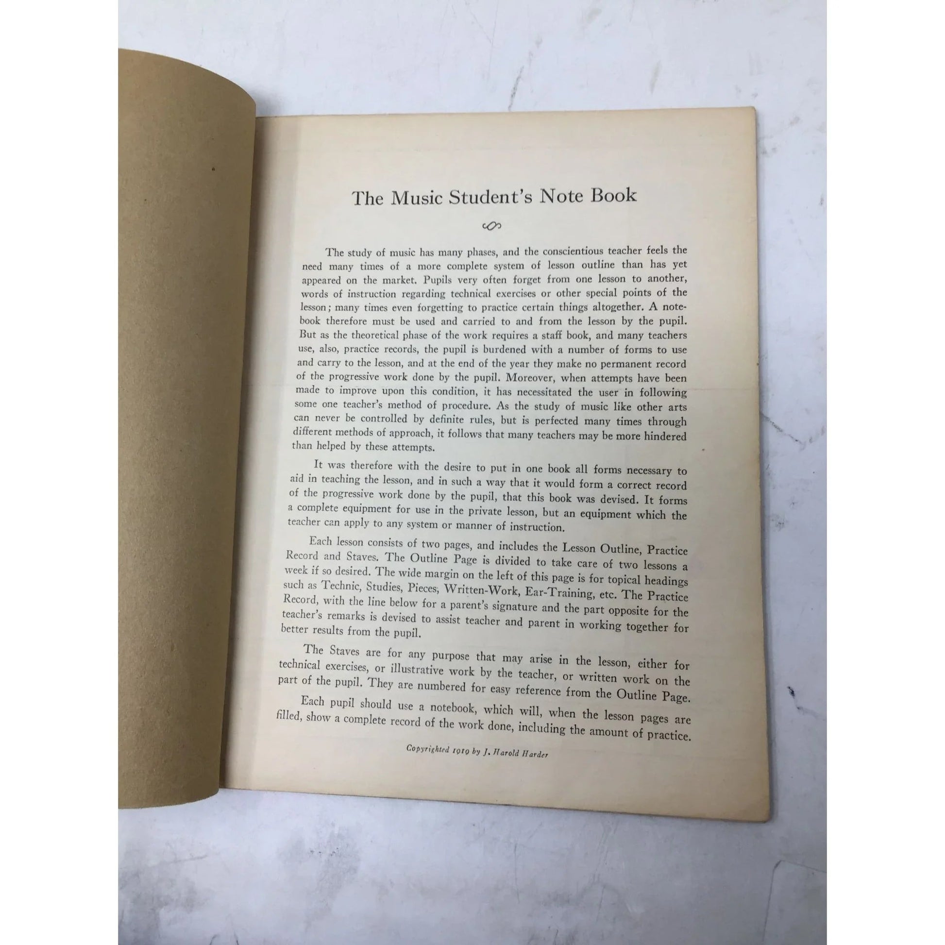 ''The Music Student's Note Book'' Vintage Note Book - A+ Stuff - books - A+ Stuff