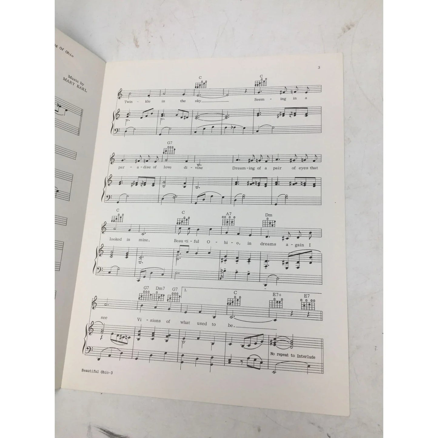 The Official State Song of Ohio ''Beautiful Ohio'' Sheet Music - A+ Stuff - sheet music - A+ Stuff