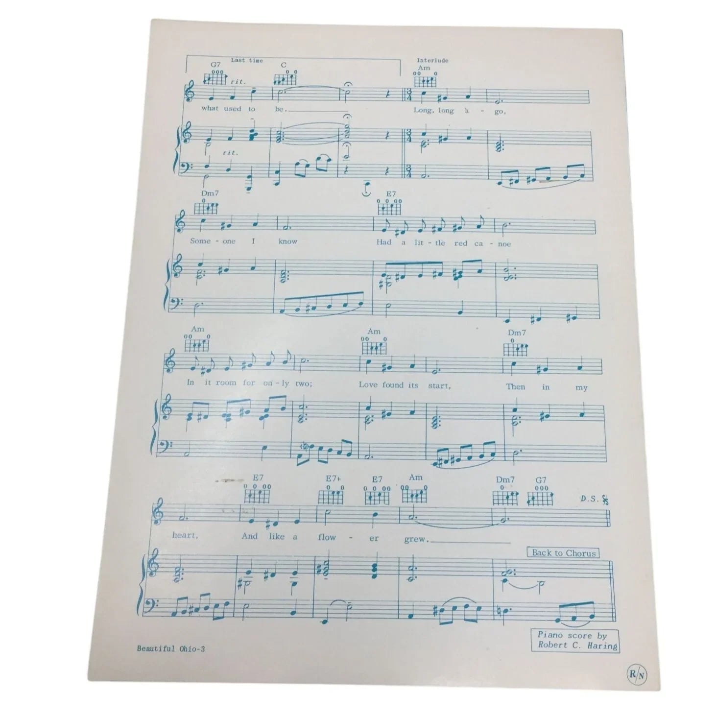 The Official State Song of Ohio ''Beautiful Ohio'' Sheet Music - A+ Stuff - sheet music - A+ Stuff