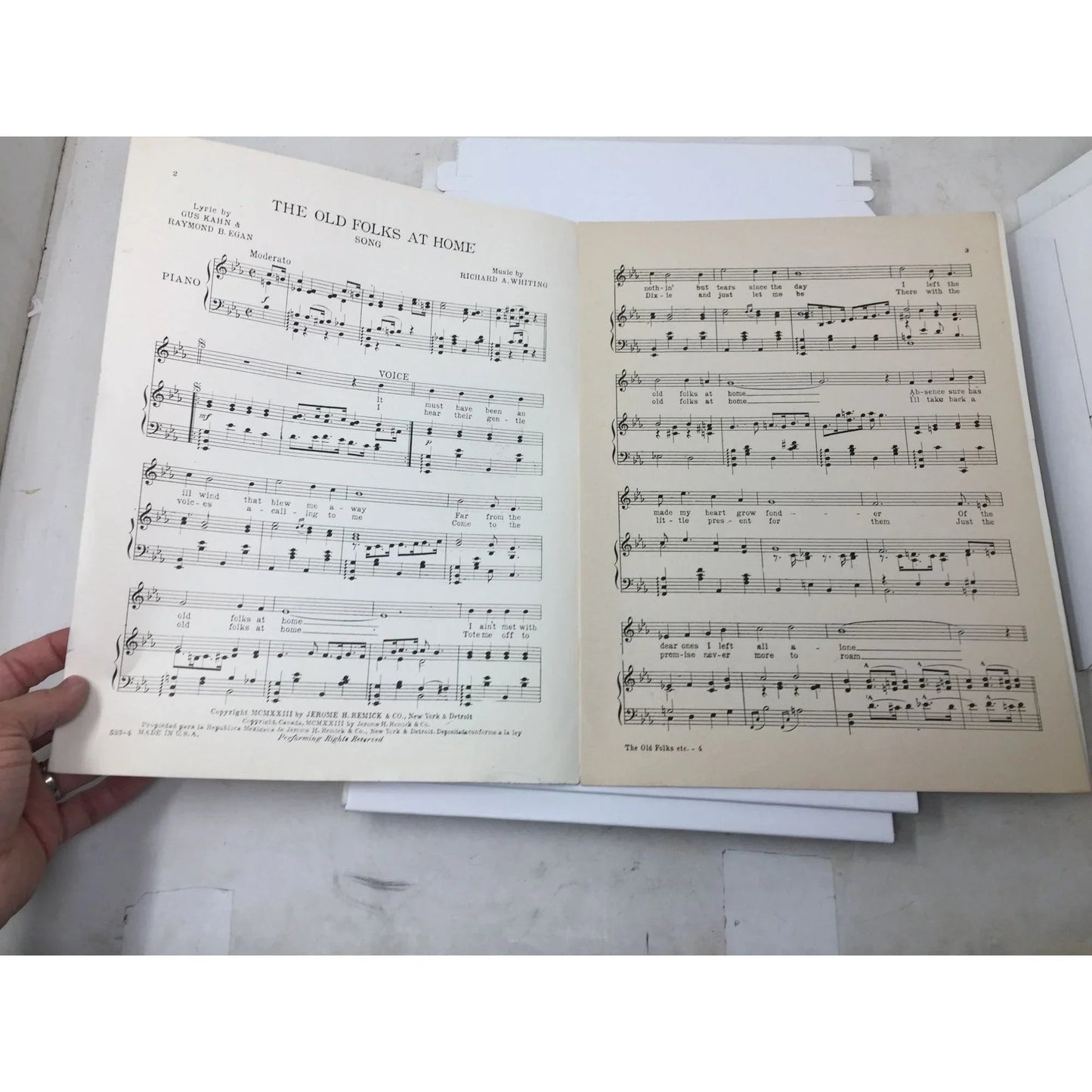 ''The Old Folks at Home'' by Gus Kahn and Raymond B Egan - A+ Stuff - SHEET MUSIC - A+ Stuff
