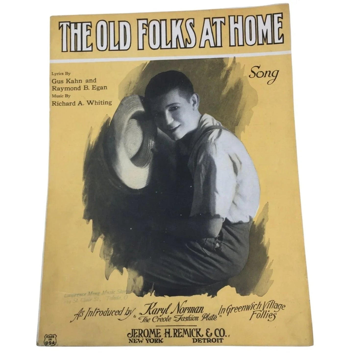 ''The Old Folks at Home'' by Gus Kahn and Raymond B Egan - A+ Stuff - SHEET MUSIC - A+ Stuff