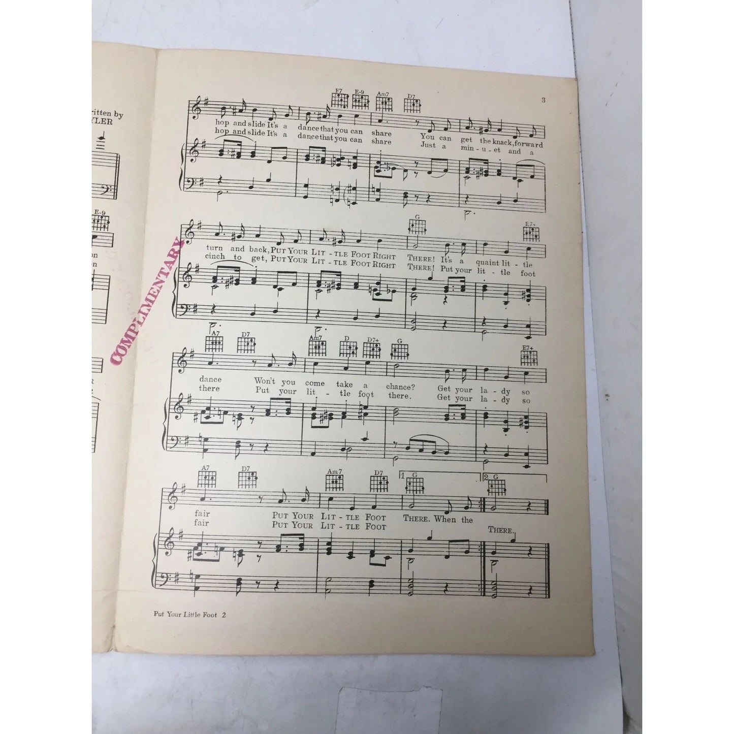 The Original ''Put your little foot there'' Vintage Sheet Music - A+ Stuff - SHEET MUSIC - A+ Stuff