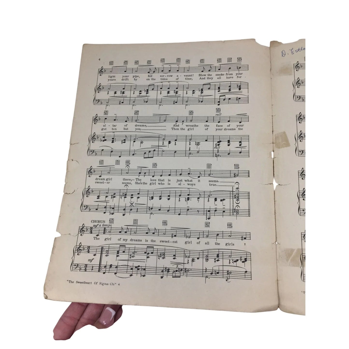 ''THE SWEETHEART OF SIGMA CHI'' VINTAGE SHEET MUSIC - A+ Stuff - SHEET MUSIC - A+ Stuff