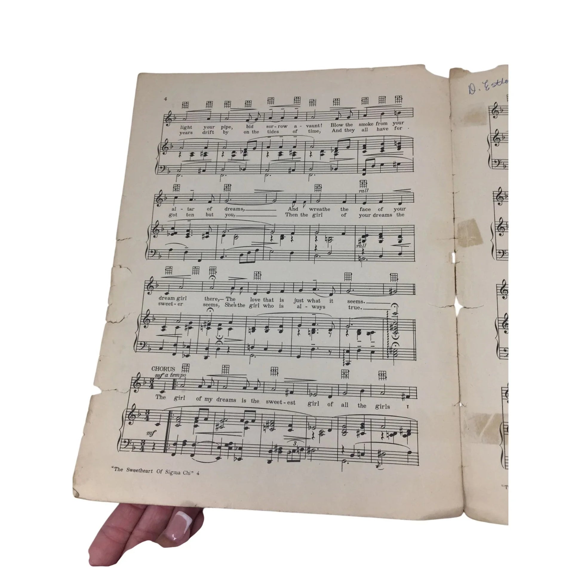 ''THE SWEETHEART OF SIGMA CHI'' VINTAGE SHEET MUSIC - A+ Stuff - SHEET MUSIC - A+ Stuff