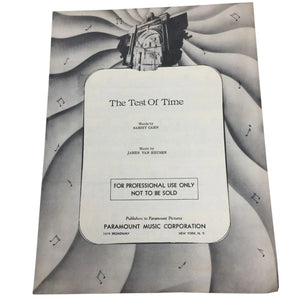 ''The Test of Time'' Vintage Sheet Music Book