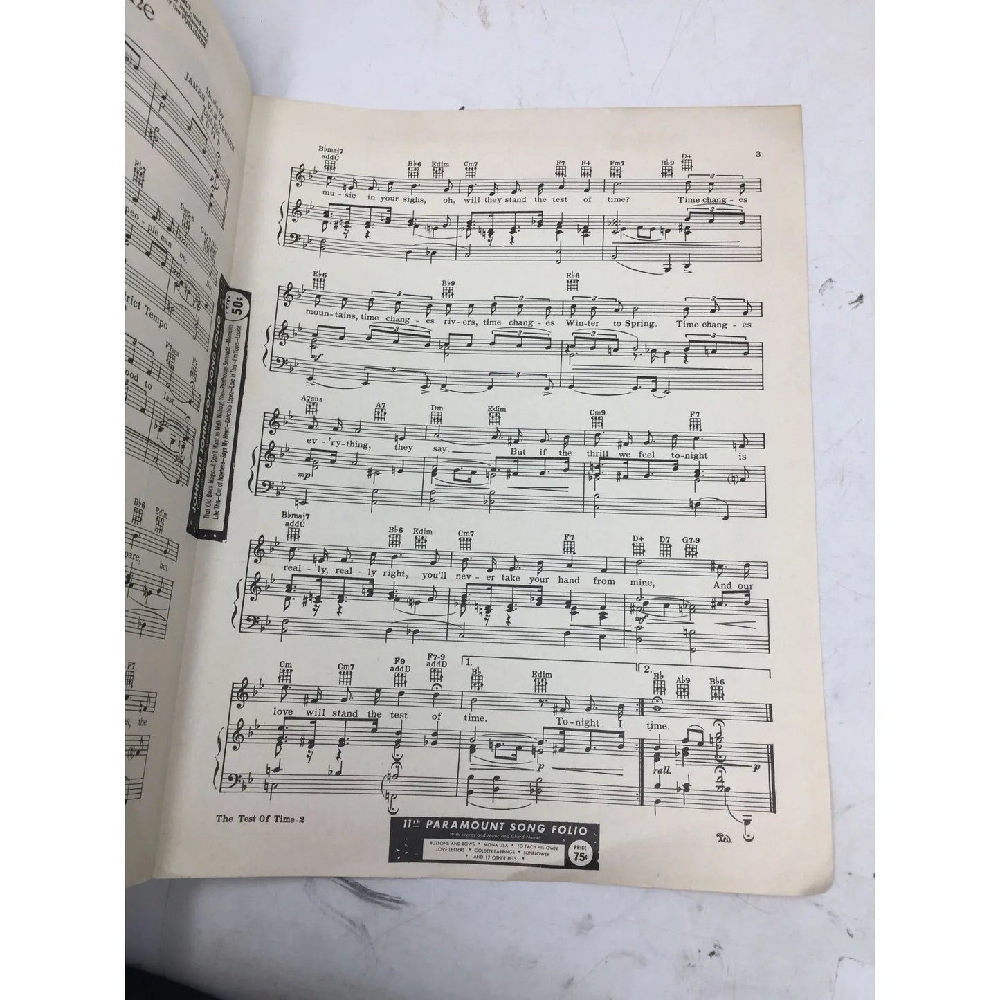 ''The Test of Time'' Vintage Sheet Music Book - A+ Stuff - SHEET MUSIC - A+ Stuff