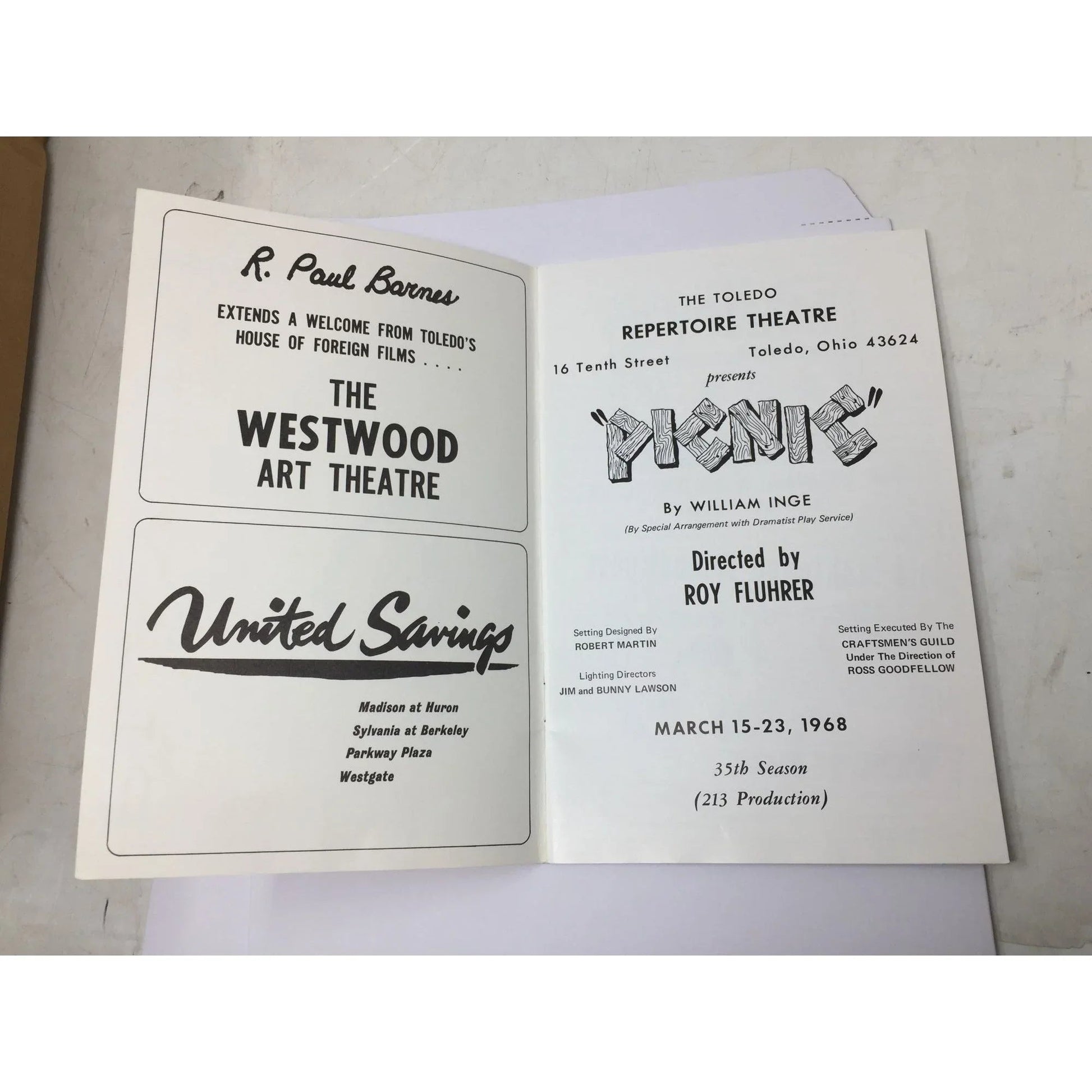 The Toledo Repertoire Theatre Playbill - March 15 - 23, 1968 - A+ Stuff - books - A+ Stuff