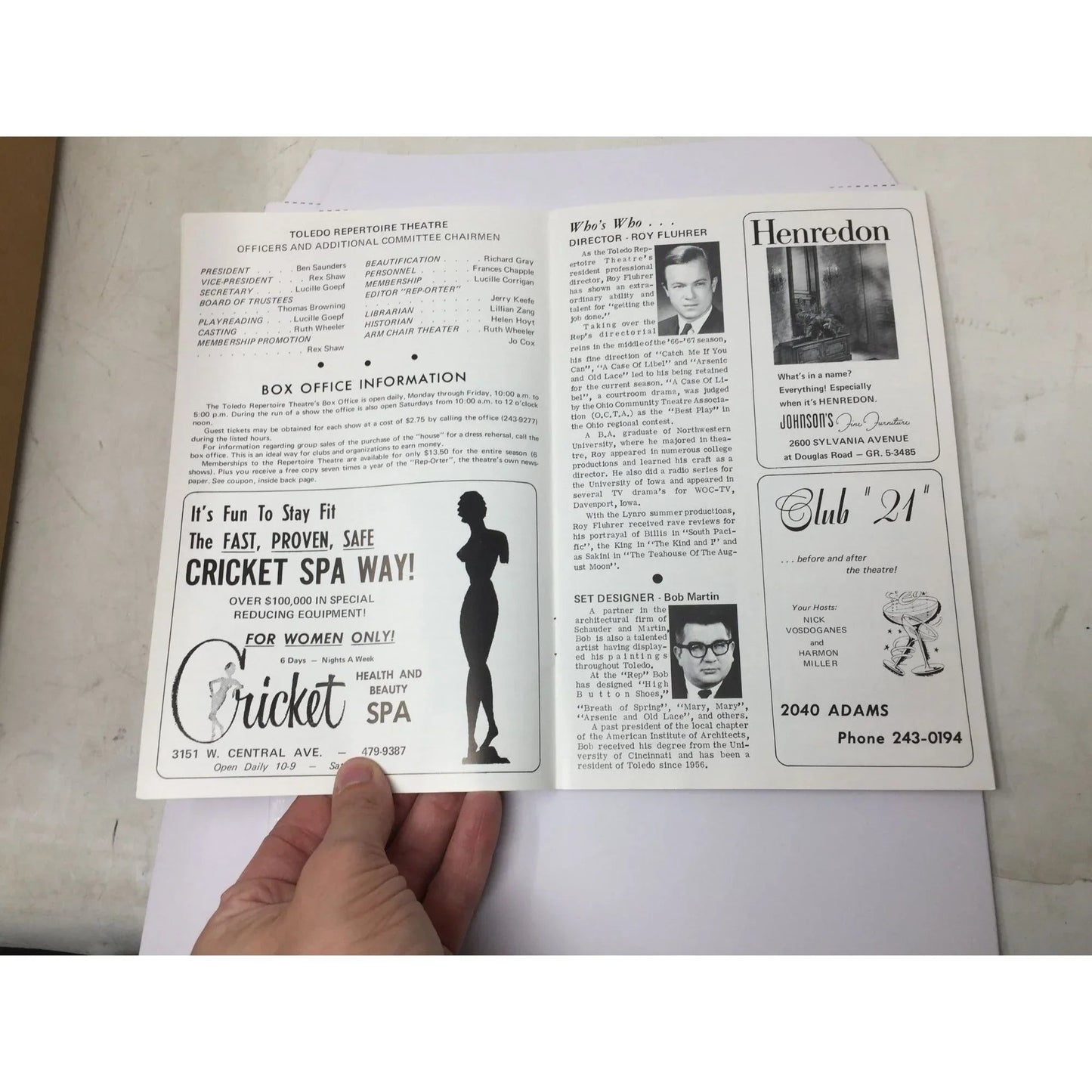 The Toledo Repertoire Theatre Playbill - March 15 - 23, 1968 - A+ Stuff - books - A+ Stuff