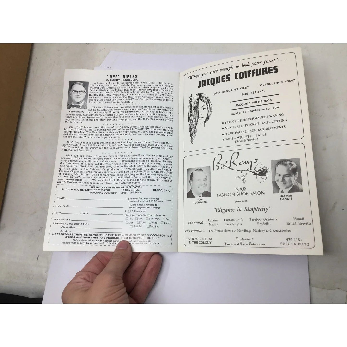 The Toledo Repertoire Theatre Playbill - March 15 - 23, 1968 - A+ Stuff - books - A+ Stuff