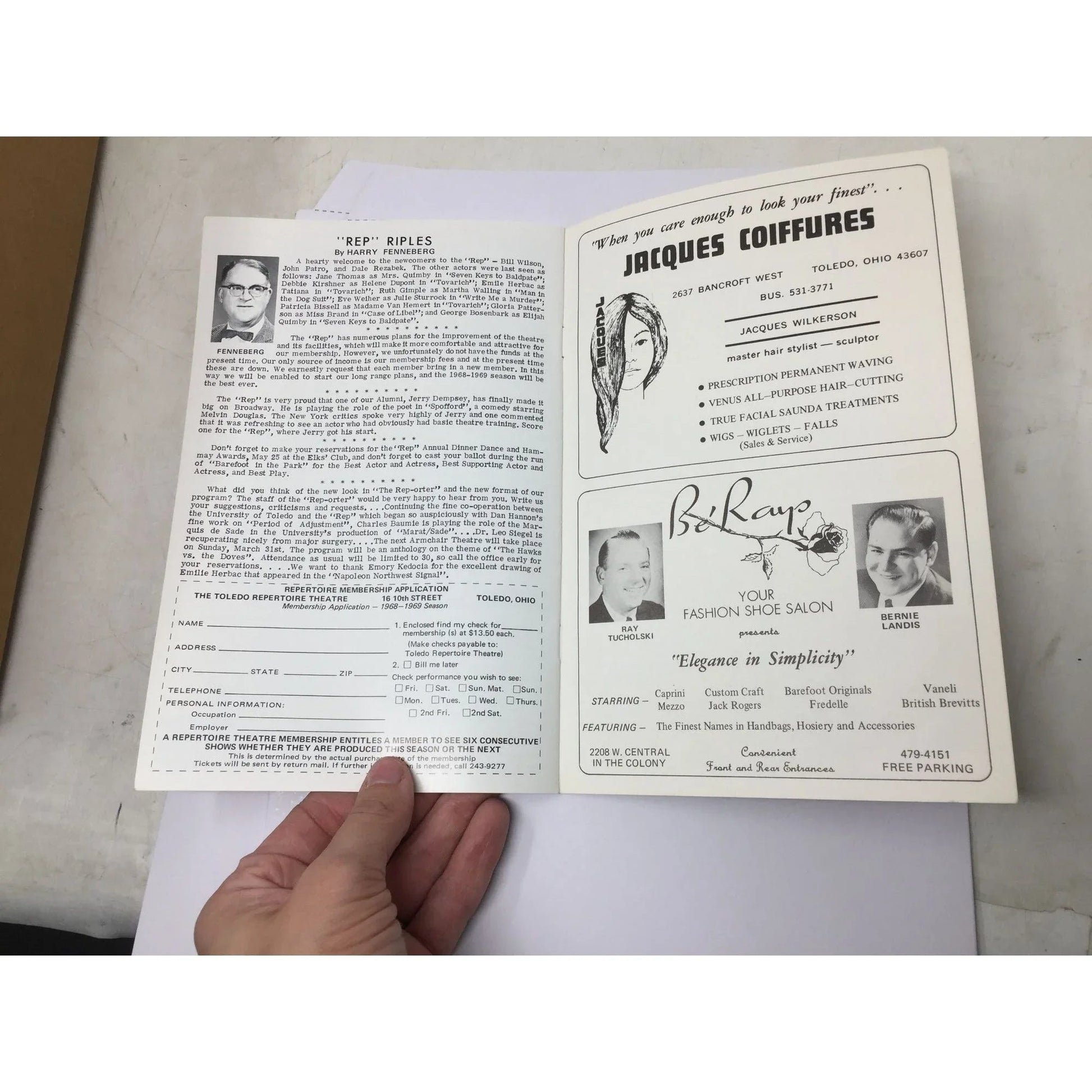 The Toledo Repertoire Theatre Playbill - March 15 - 23, 1968 - A+ Stuff - books - A+ Stuff
