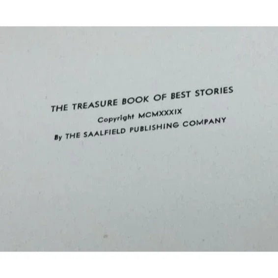 ''THE TREASURE BOOK OF BEST STORIES'' Vintage Hardcover book - A+ Stuff - Books - A+ Stuff