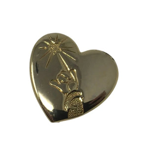 The Variety Club Arm & Wand Vintage Goldtone Heart Shaped Disney Pin