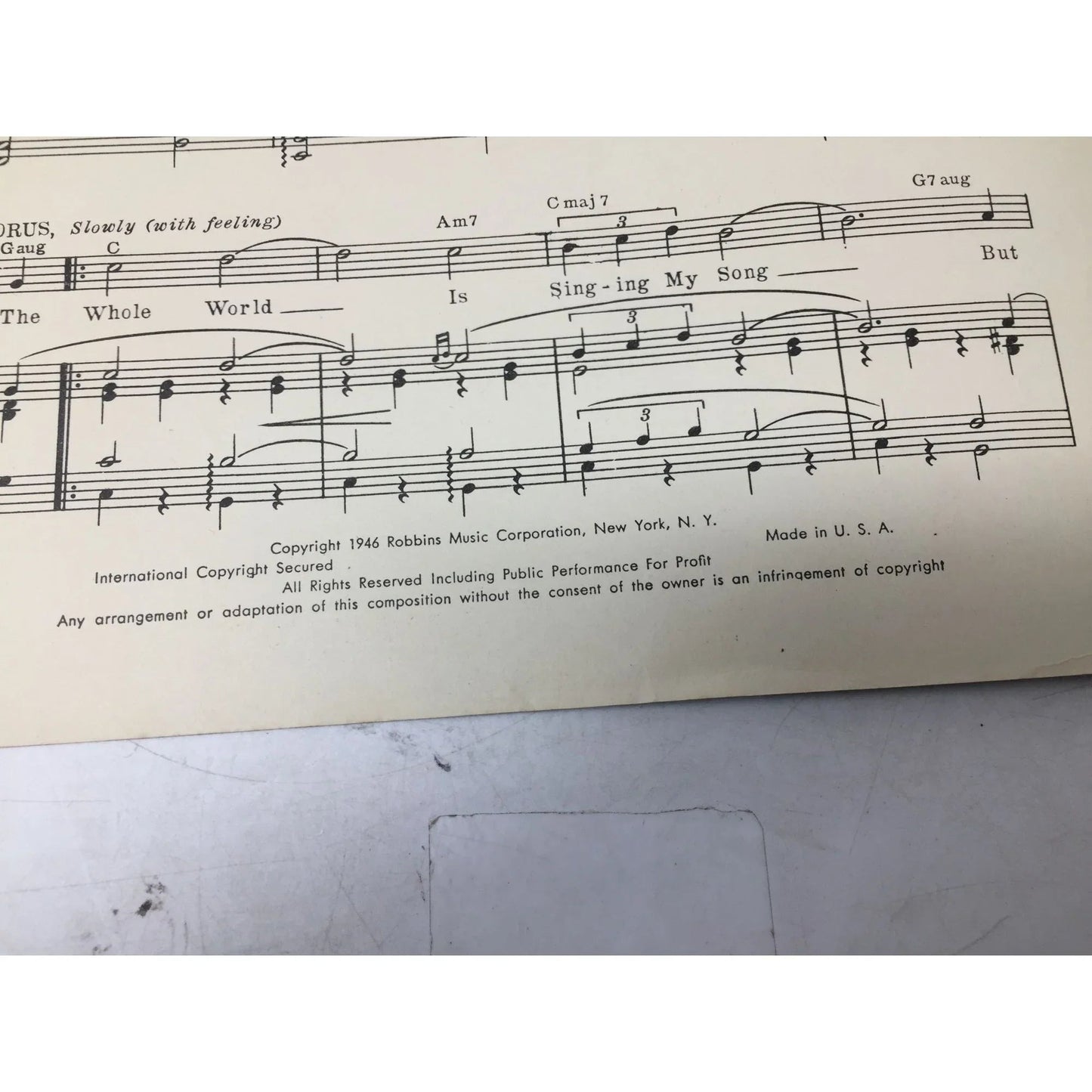 ''The Whole World Is Singing my song'' Vintage 1946 sheet music - A+ Stuff - sheet music - A+ Stuff