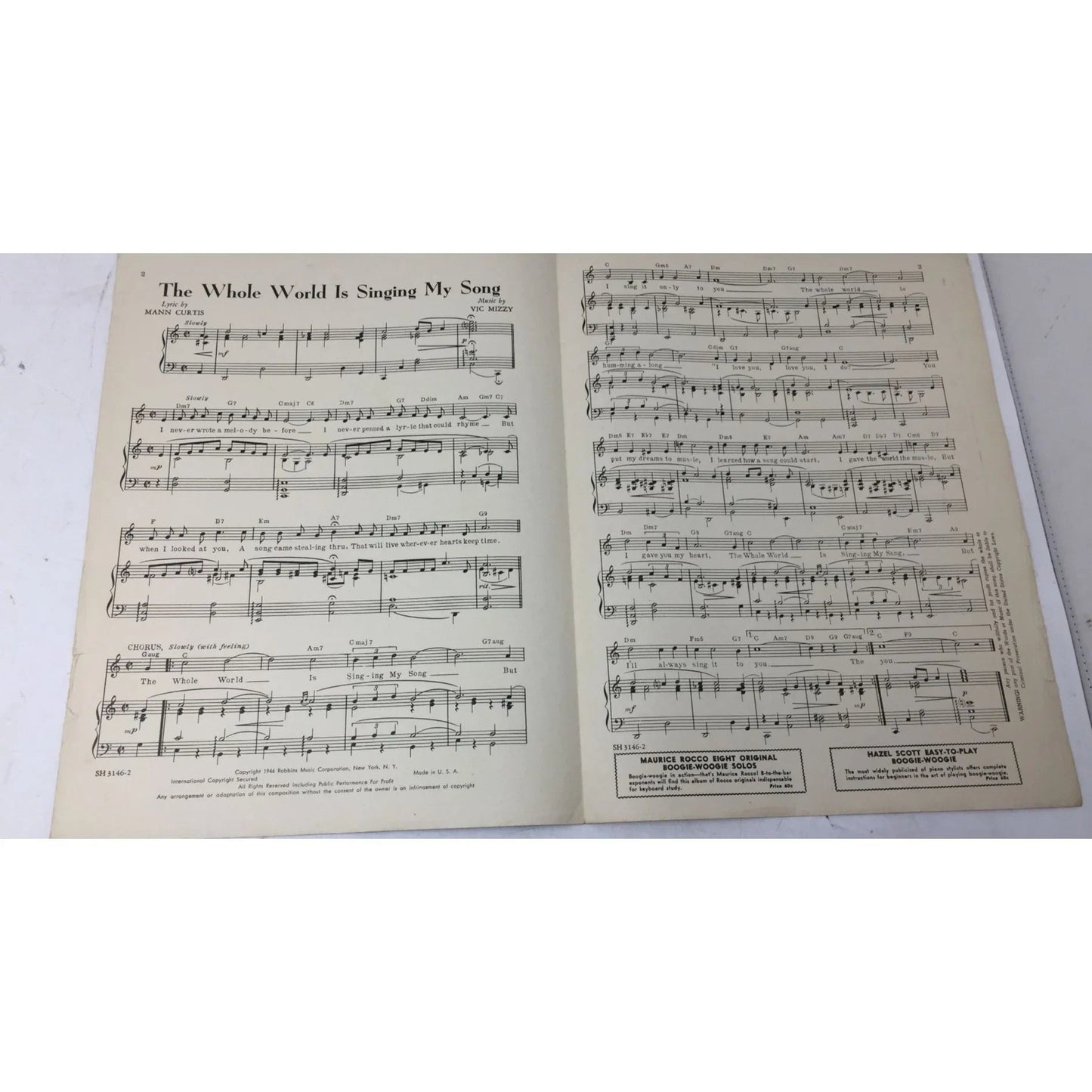 ''The Whole World Is Singing my song'' Vintage 1946 sheet music - A+ Stuff - sheet music - A+ Stuff