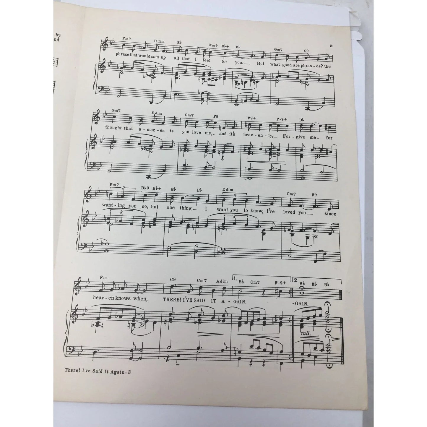 ''There, I've Said It Again'' by Redd Evans and Dave Mann - A+ Stuff - SHEET MUSIC - A+ Stuff