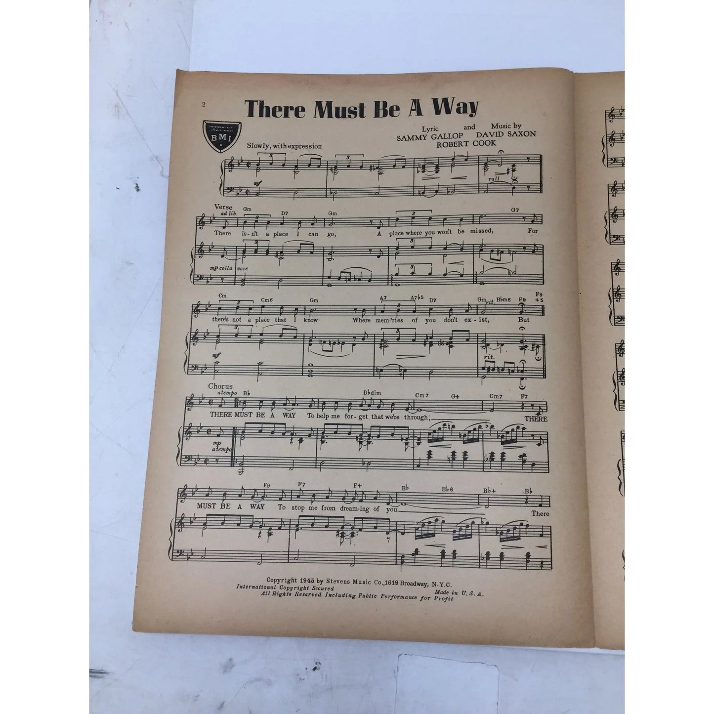 There Must Be A Way Vintage 1945 Sheet music - A+ Stuff - sheet music - A+ Stuff