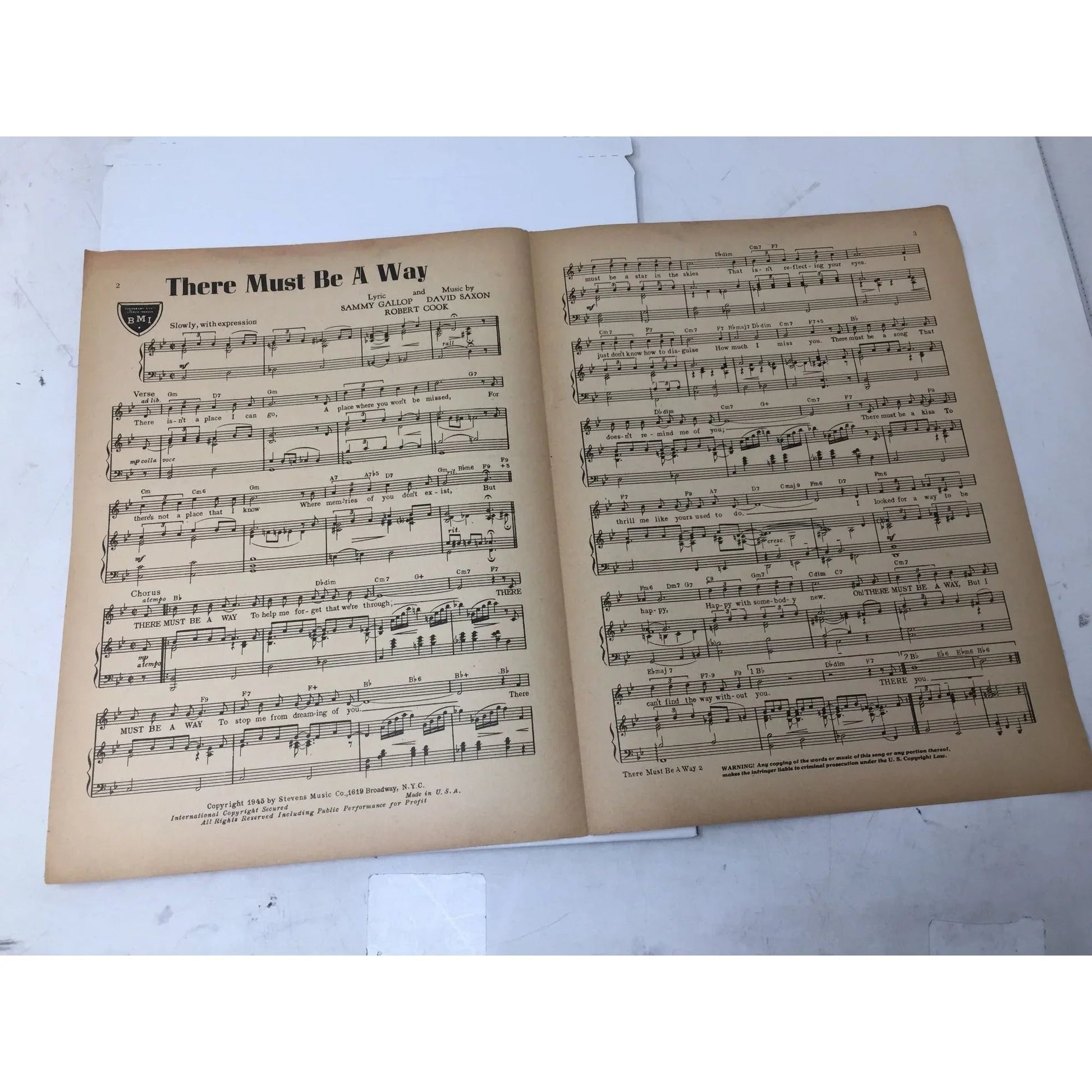 There Must Be A Way Vintage 1945 Sheet music - A+ Stuff - sheet music - A+ Stuff