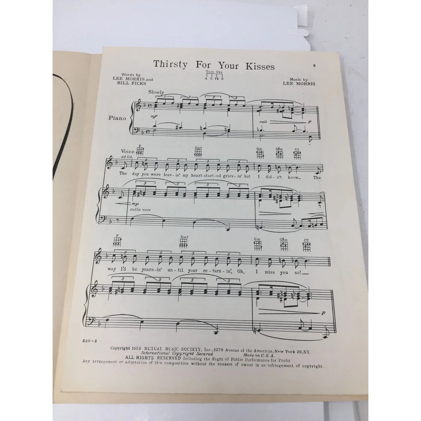 ''Thirsty for your Kisses'' Vintage Sheet Music Book - A+ Stuff - SHEET MUSIC - A+ Stuff