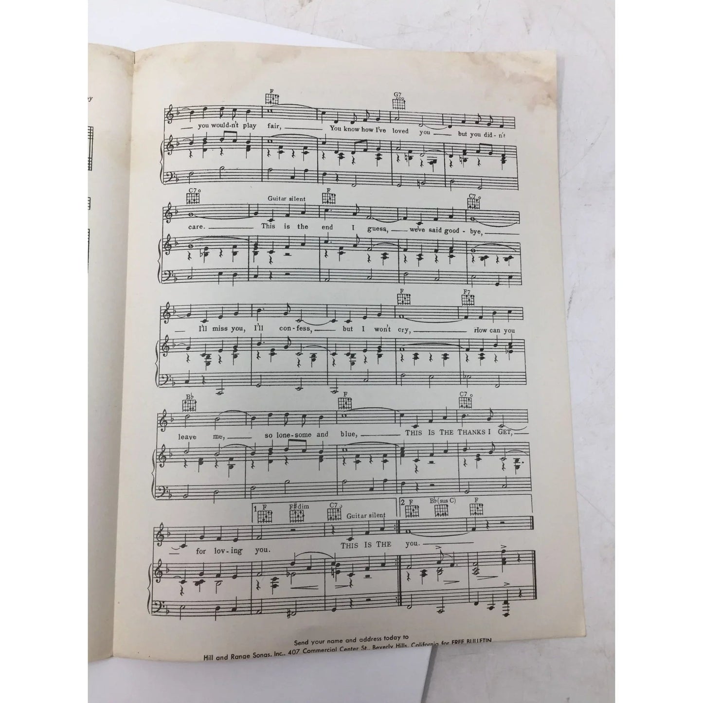 ''This Is The Thanks I Get (For loving you)'' by Tommy Dilbeck - A+ Stuff - SHEET MUSIC - A+ Stuff