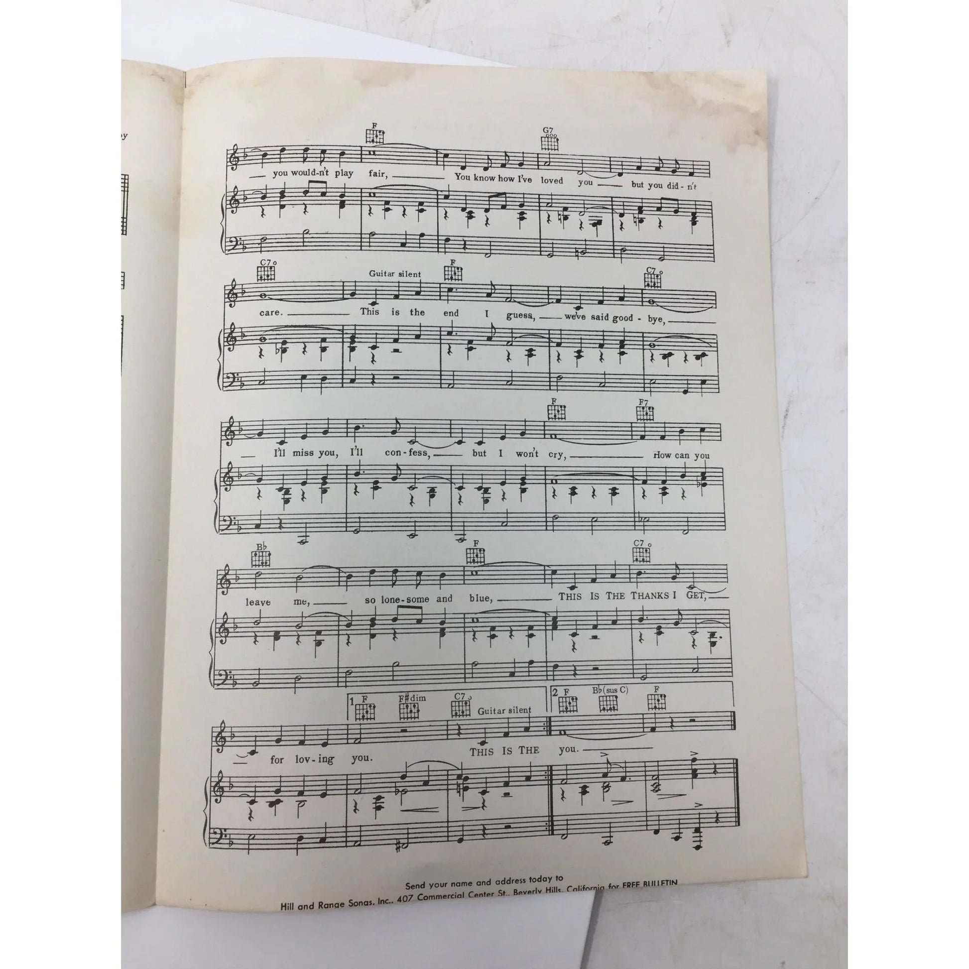 ''This Is The Thanks I Get (For loving you)'' by Tommy Dilbeck - A+ Stuff - SHEET MUSIC - A+ Stuff