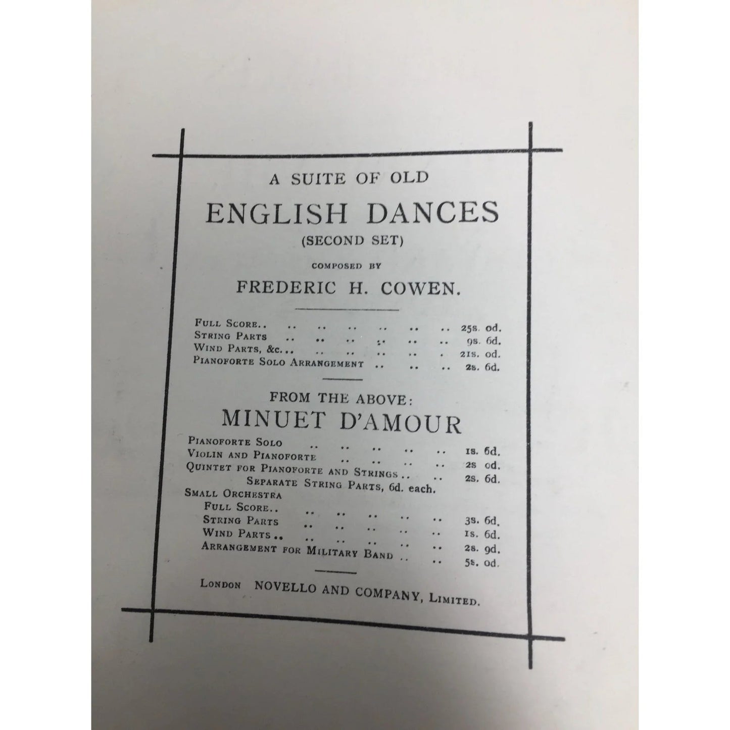 ''THREE DANCE FROM HENRY VIII EDWARD GERMAN'' - A+ Stuff - SHEET MUSIC - A+ Stuff