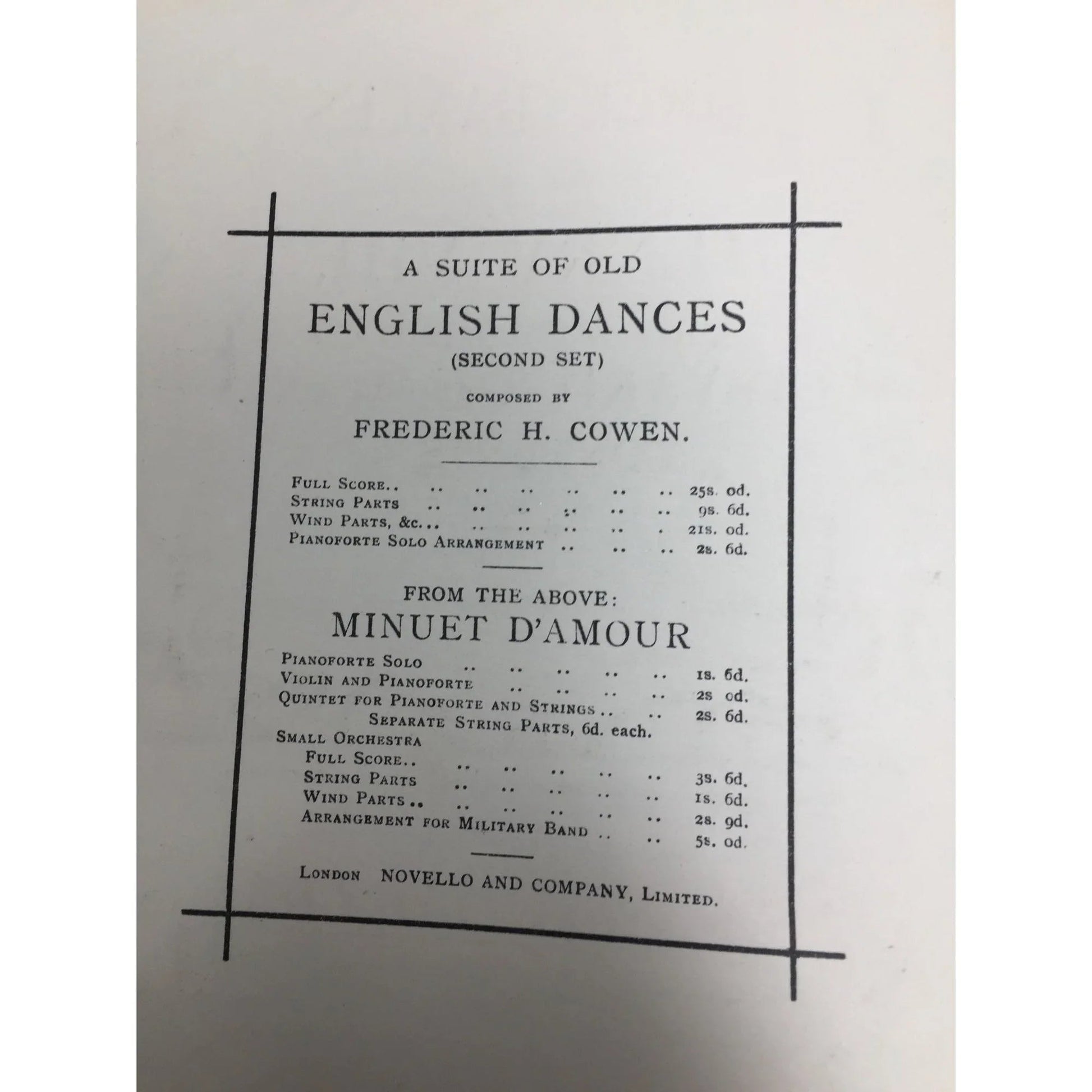 ''THREE DANCE FROM HENRY VIII EDWARD GERMAN'' - A+ Stuff - SHEET MUSIC - A+ Stuff