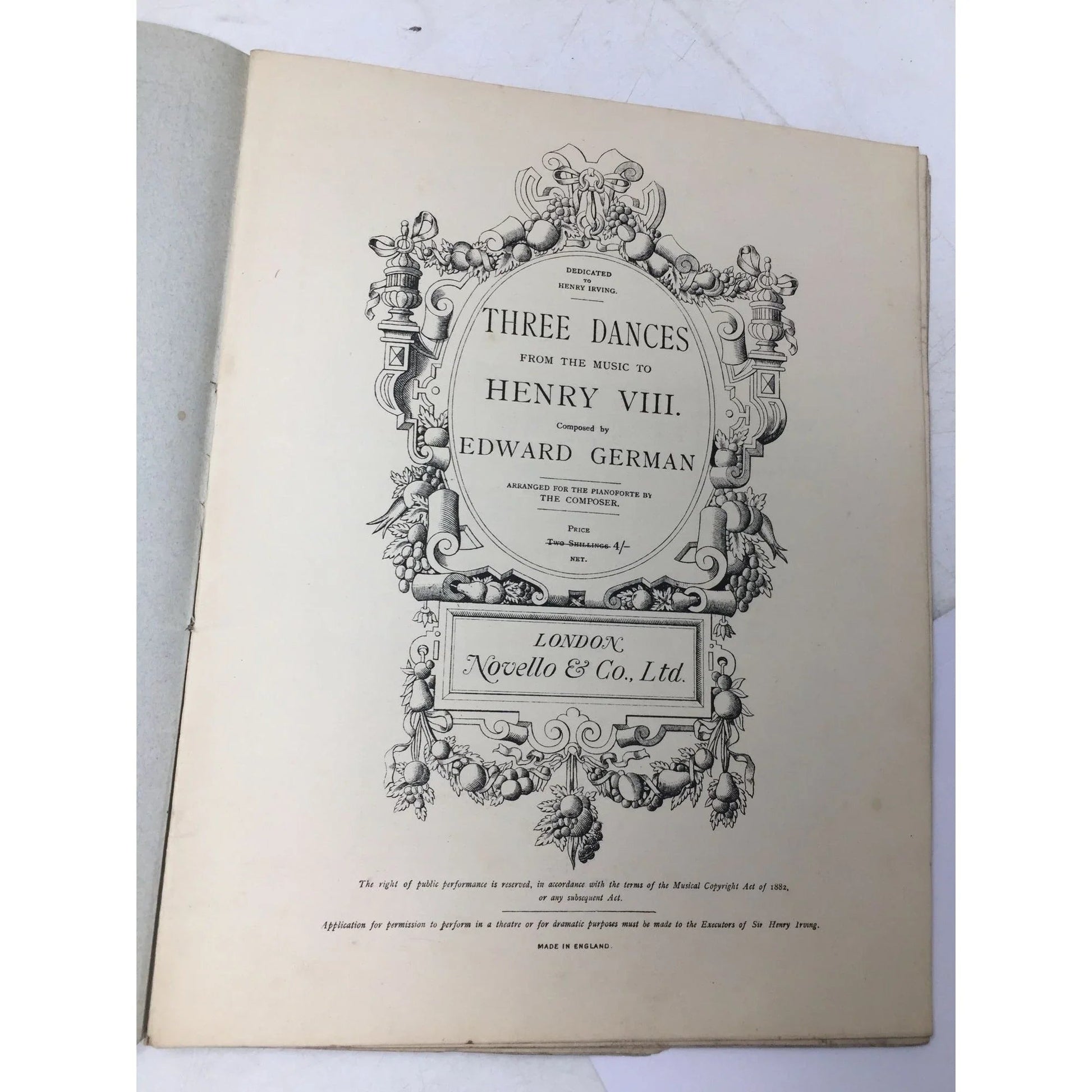 ''THREE DANCE FROM HENRY VIII EDWARD GERMAN'' - A+ Stuff - SHEET MUSIC - A+ Stuff