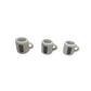Three Miniature White Ceramic Figurine Coffee Mugs with Symbols on them - A+ Stuff - Figurines - A+ Stuff