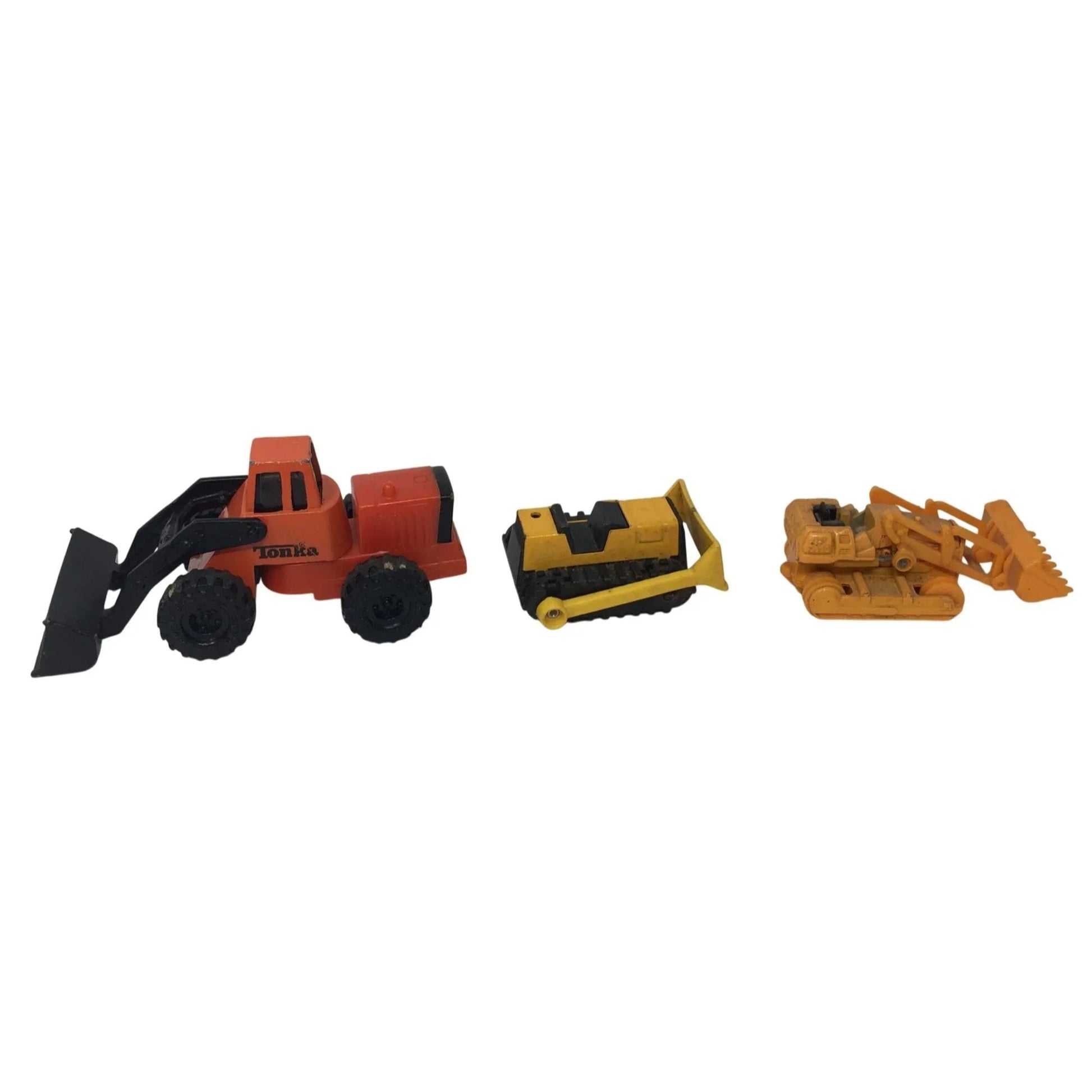 Three Vintage Miniature Toy Construction Vehicles - tonka, tomica, buddy l corp - Toy Cars - A+ Stuff