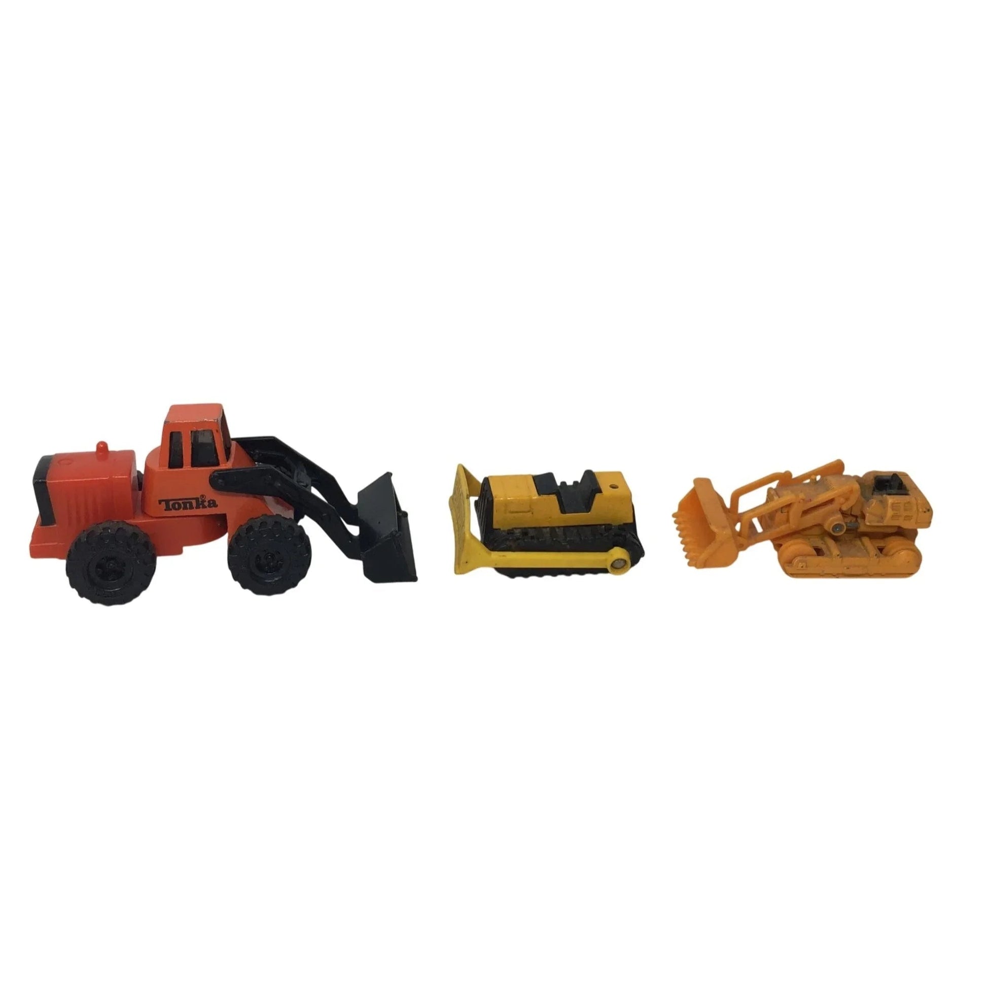Three Vintage Miniature Toy Construction Vehicles - tonka, tomica, buddy l corp - Toy Cars - A+ Stuff