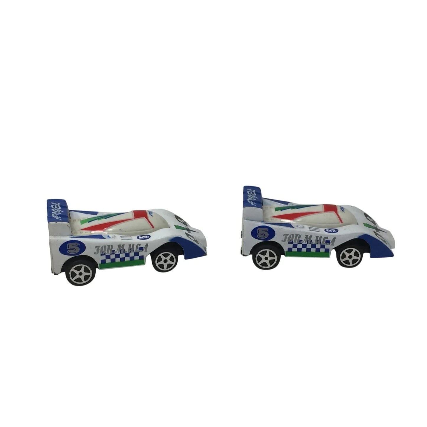 Three Vintage Race Car Toys (2 White Angel Cars and 1 Red Magic Car) - A+ Stuff - Toy Cars - A+ Stuff