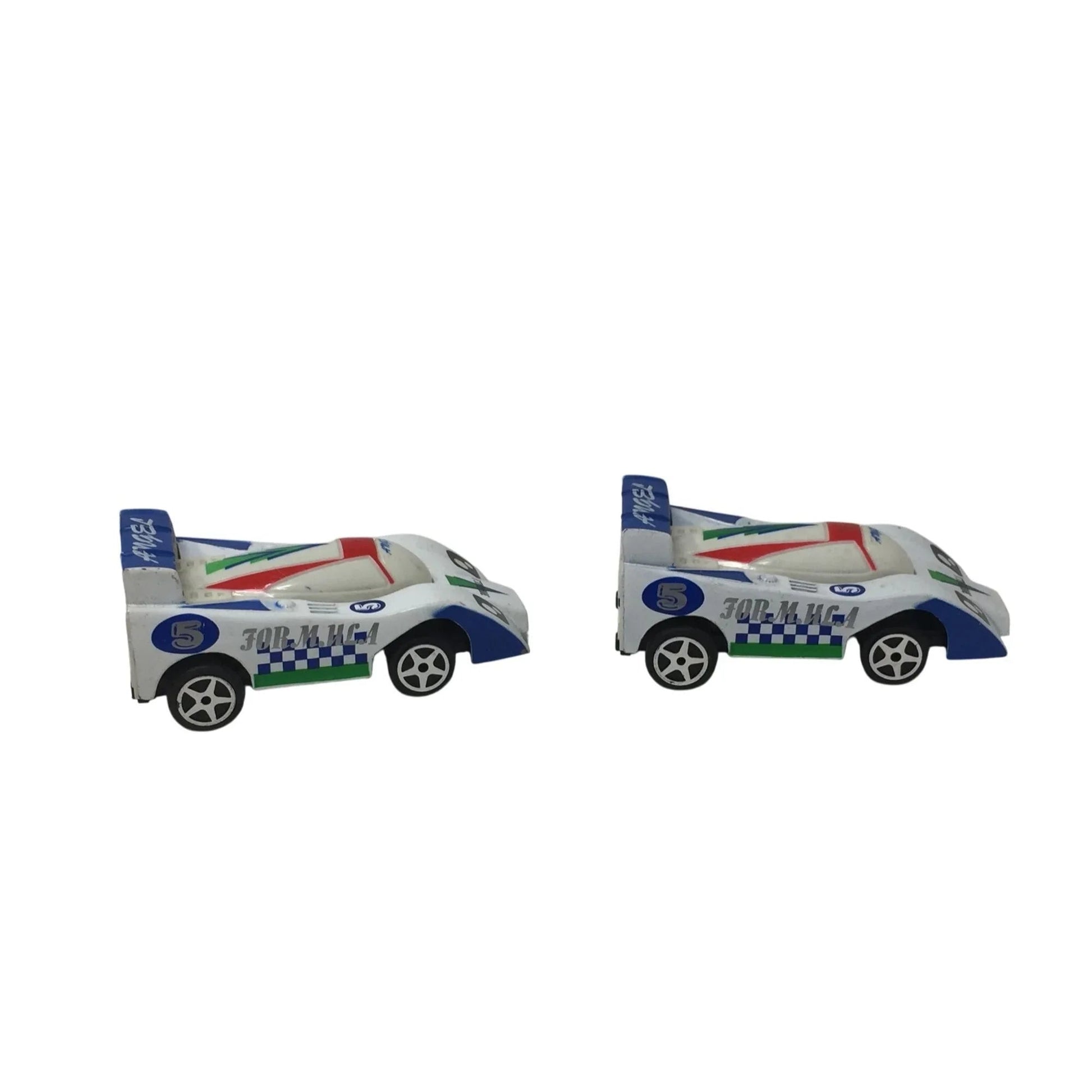 Three Vintage Race Car Toys (2 White Angel Cars and 1 Red Magic Car) - A+ Stuff - Toy Cars - A+ Stuff